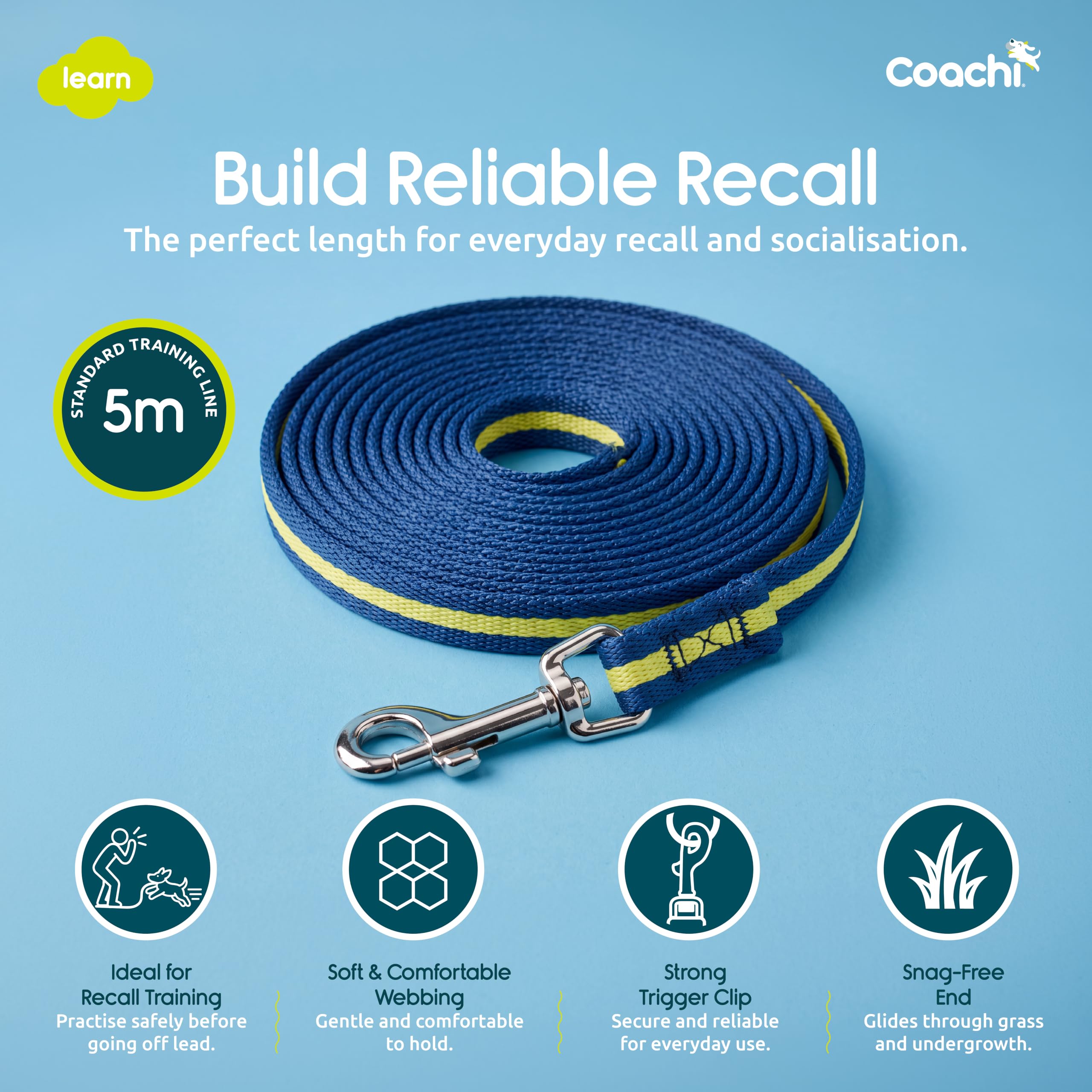 Coachi 5m Training Lead - Recall Training | Lightweight Nylon 4