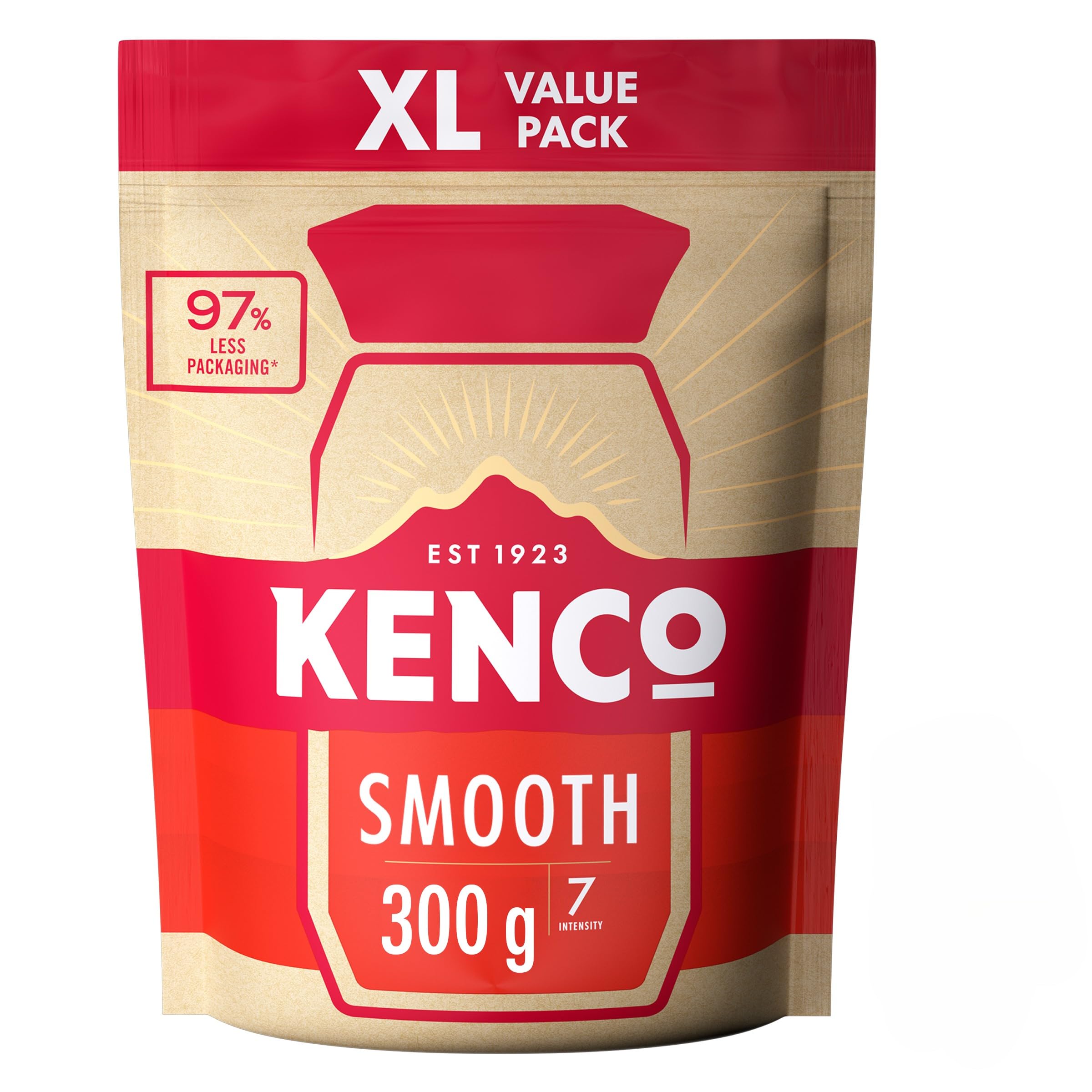 Kenco Smooth Instant Coffee Refill - 300g | Medium-Full Intensity (7) | Freeze-dried & Roast & Ground Blend 1