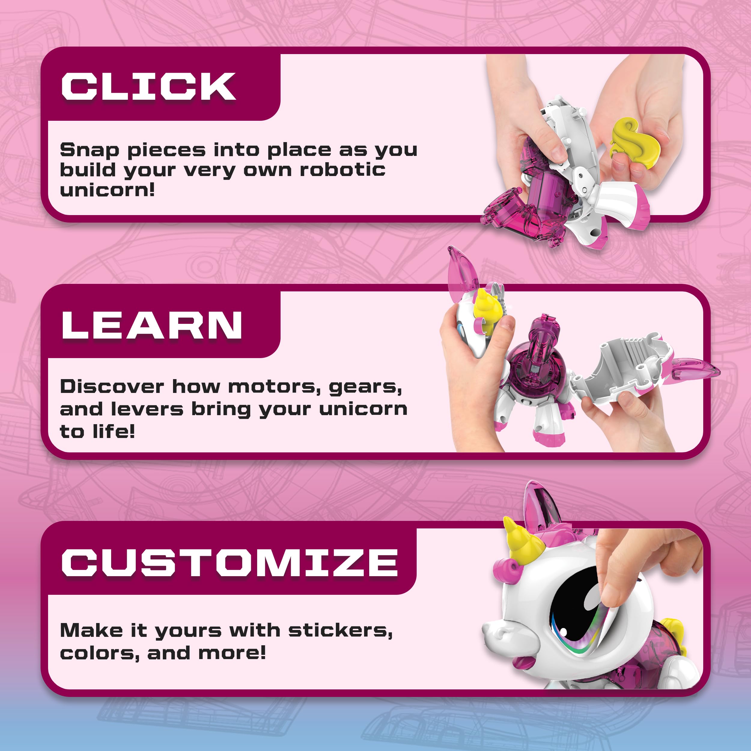 Build-a-Bot: Unicorn - Build Your Own Interactive Pet Robot | 20+ Piece STEM Kit for Kids Ages 4+ 9