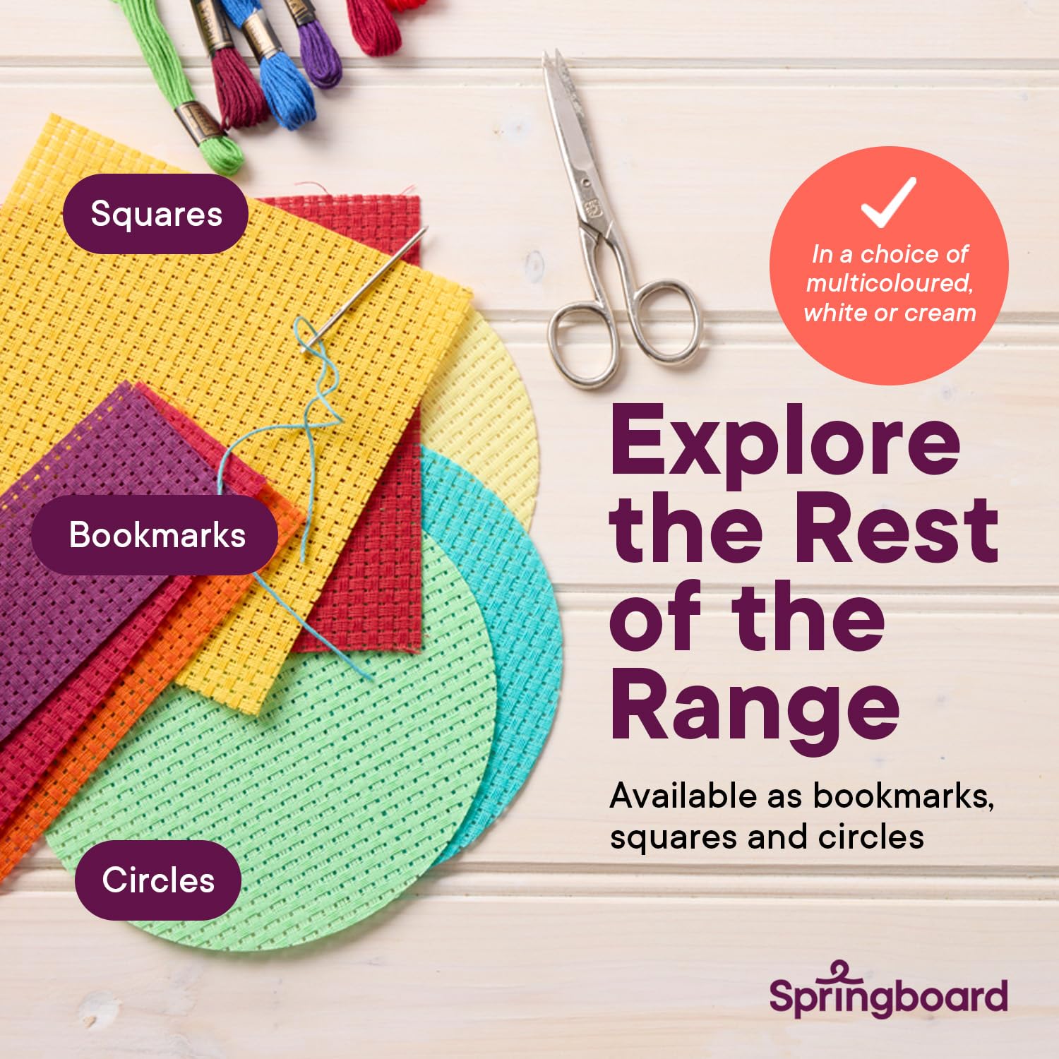 Springboard Supplies Cross Stitch Fabric Bookmarks - 10-Pack Binca Mesh for Sewing | 100% Cotton | Assorted Colors 6