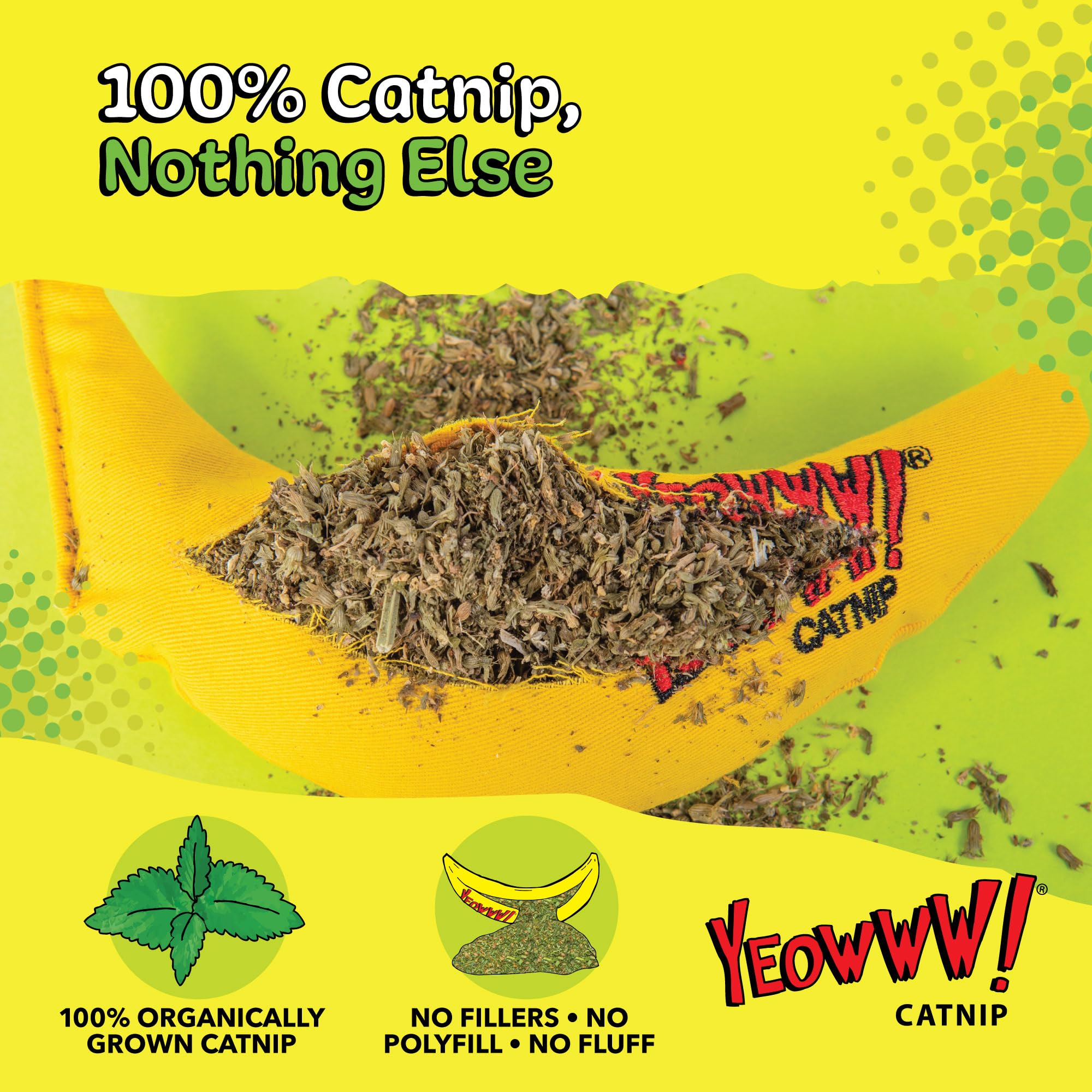 YEOWWW Banana Singles Cat Toy - 100% Organic Catnip | Durable Cotton Twill | Made in USA 4