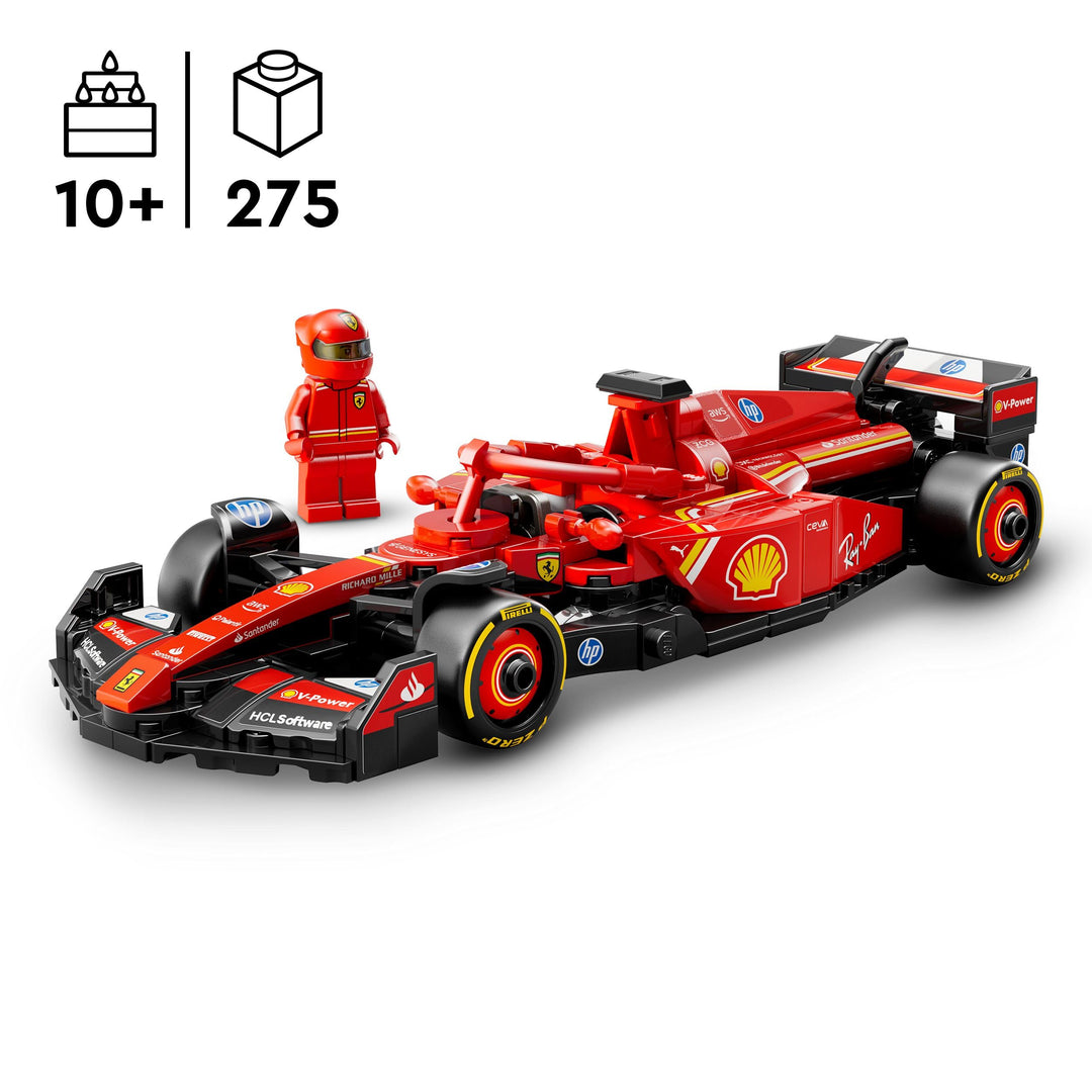 LEGO Speed Champions Ferrari SF-24 F1 Race Car Toy with Driver Minifigure - Building Set for Ages 10+