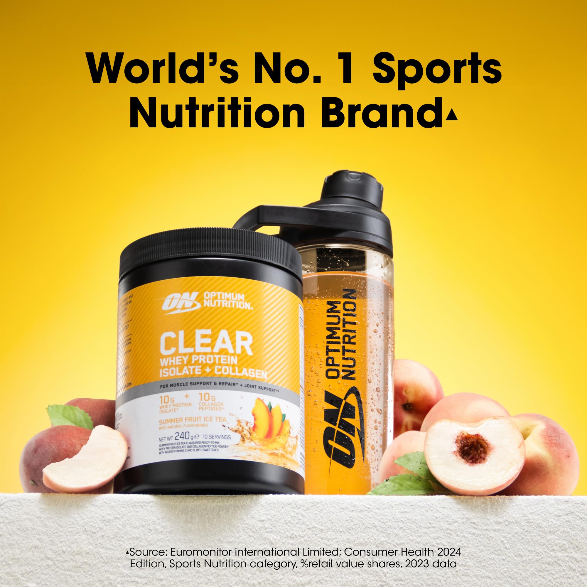 Optimum Nutrition Clear Whey + Collagen Summer Fruit Ice Tea Flavour 240g 13