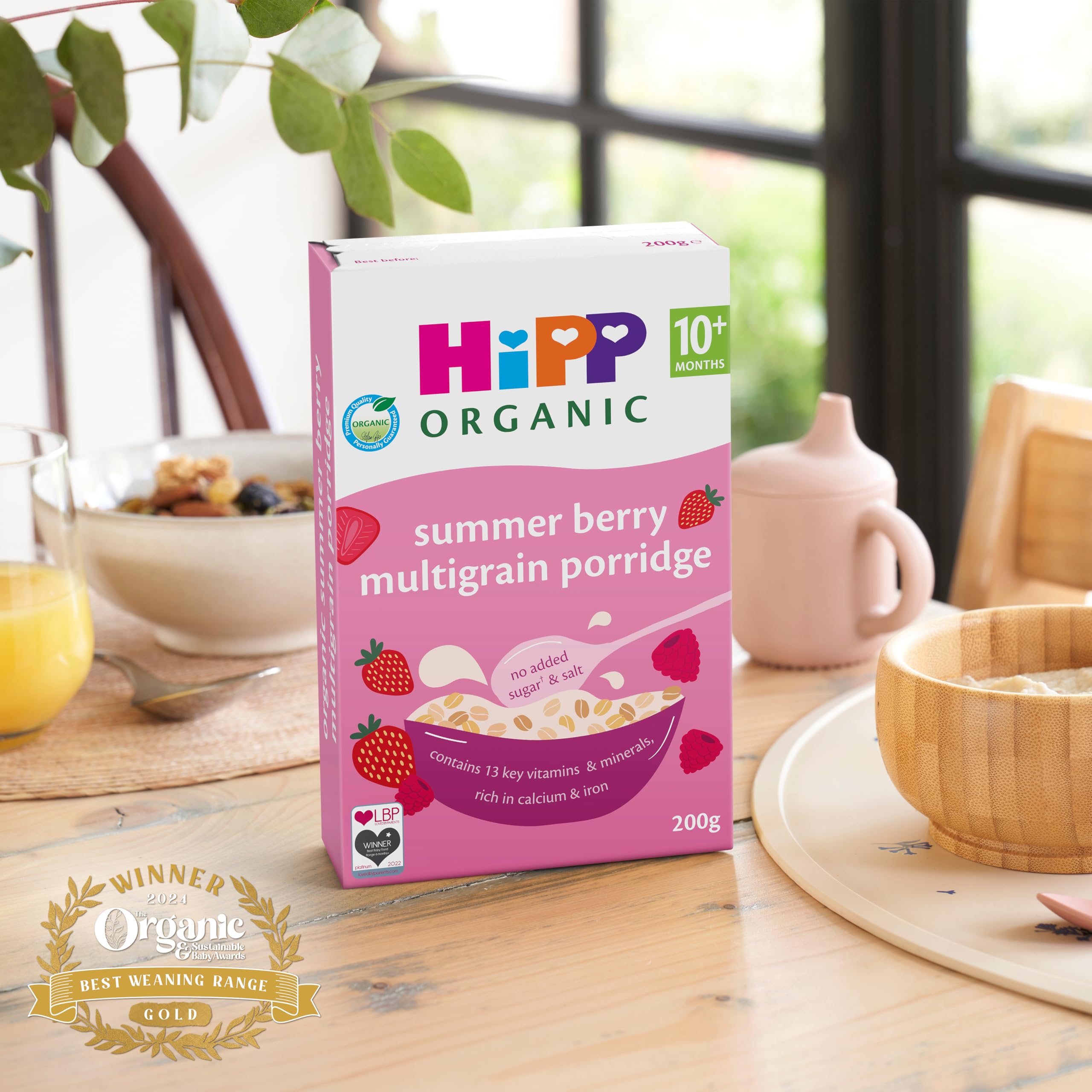 HiPP Organic Summer Berry Multigrain Porridge - 10+ Months, 200g (Pack of 4) 2