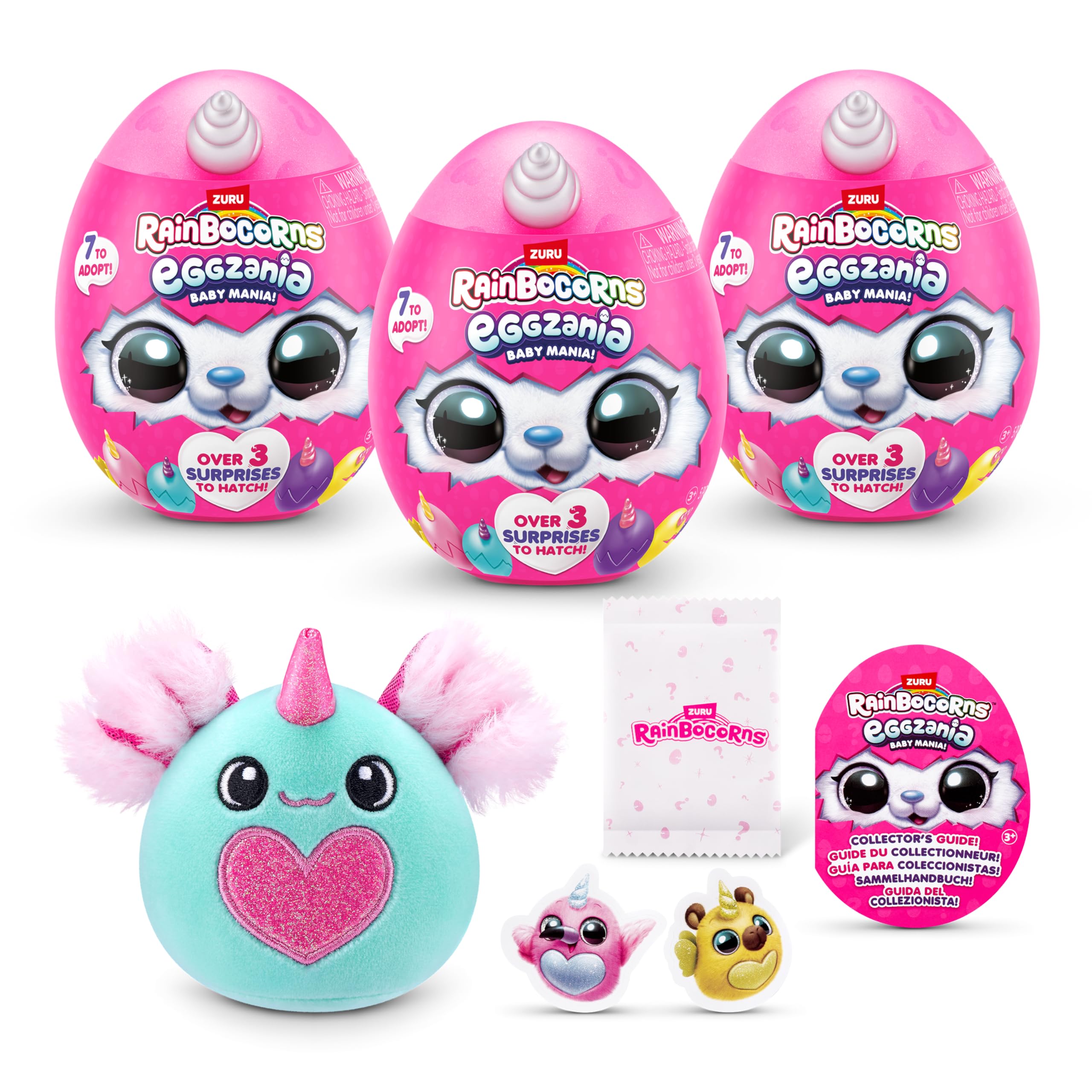 Rainbocorns Eggzania Baby Mania Plush Surprise Unboxing - 3-Pack Collectible Plush Toys