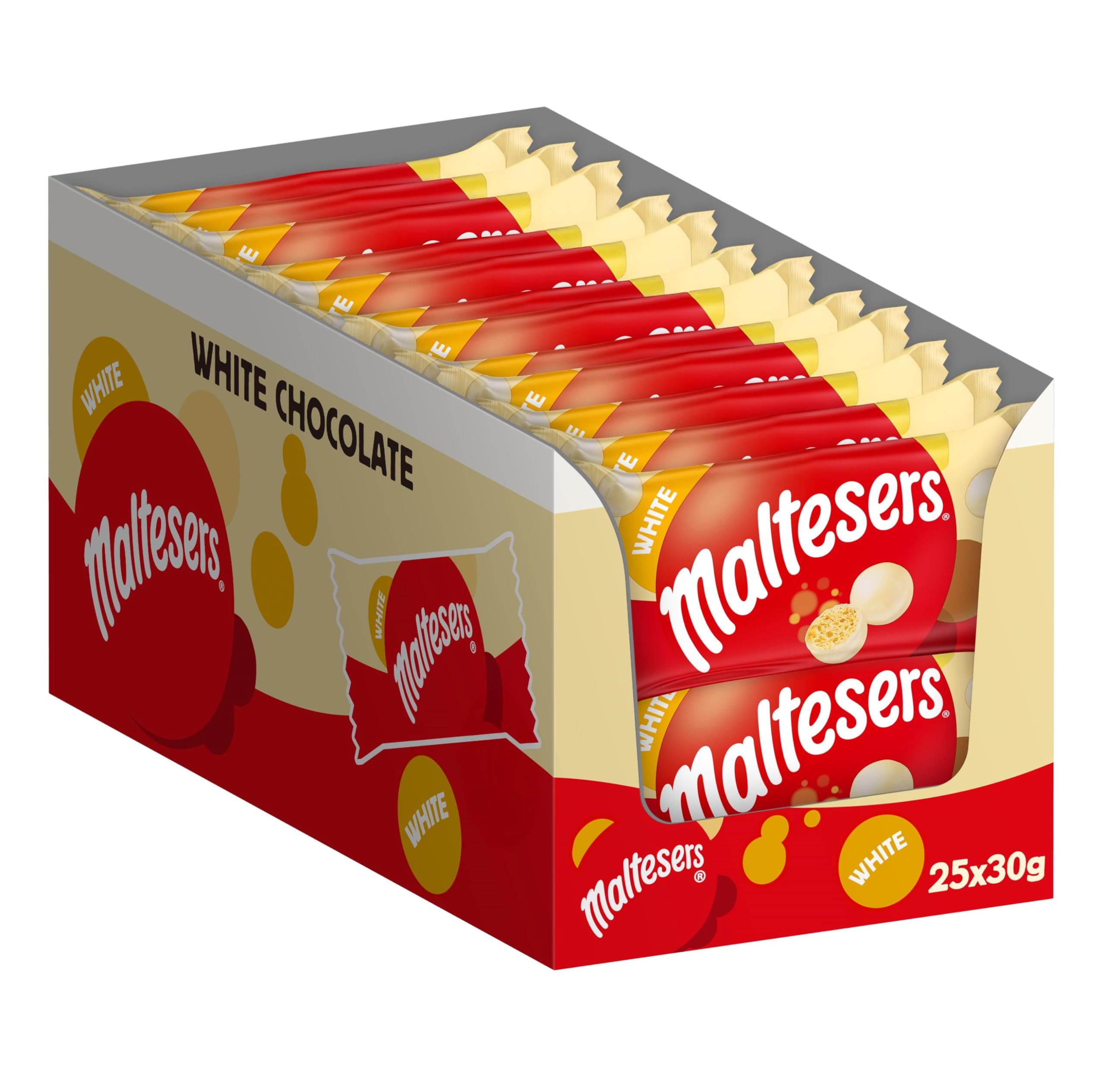 Maltesers White Chocolate & Honeycomb Treats, 25x30g Bags 10