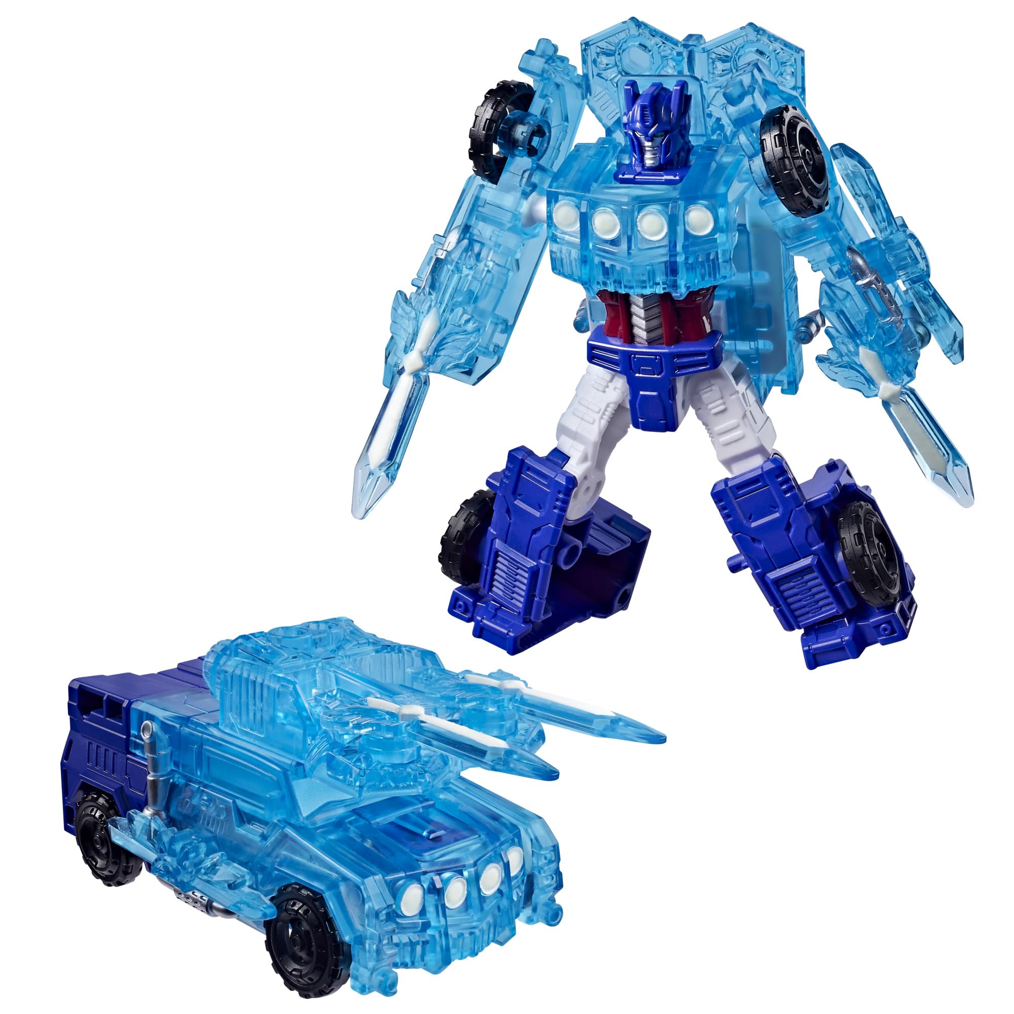 Transformers Energon Surge Optimus Prime Armored Cyber Changers Action Figure | 4-inch | Glow in the Dark