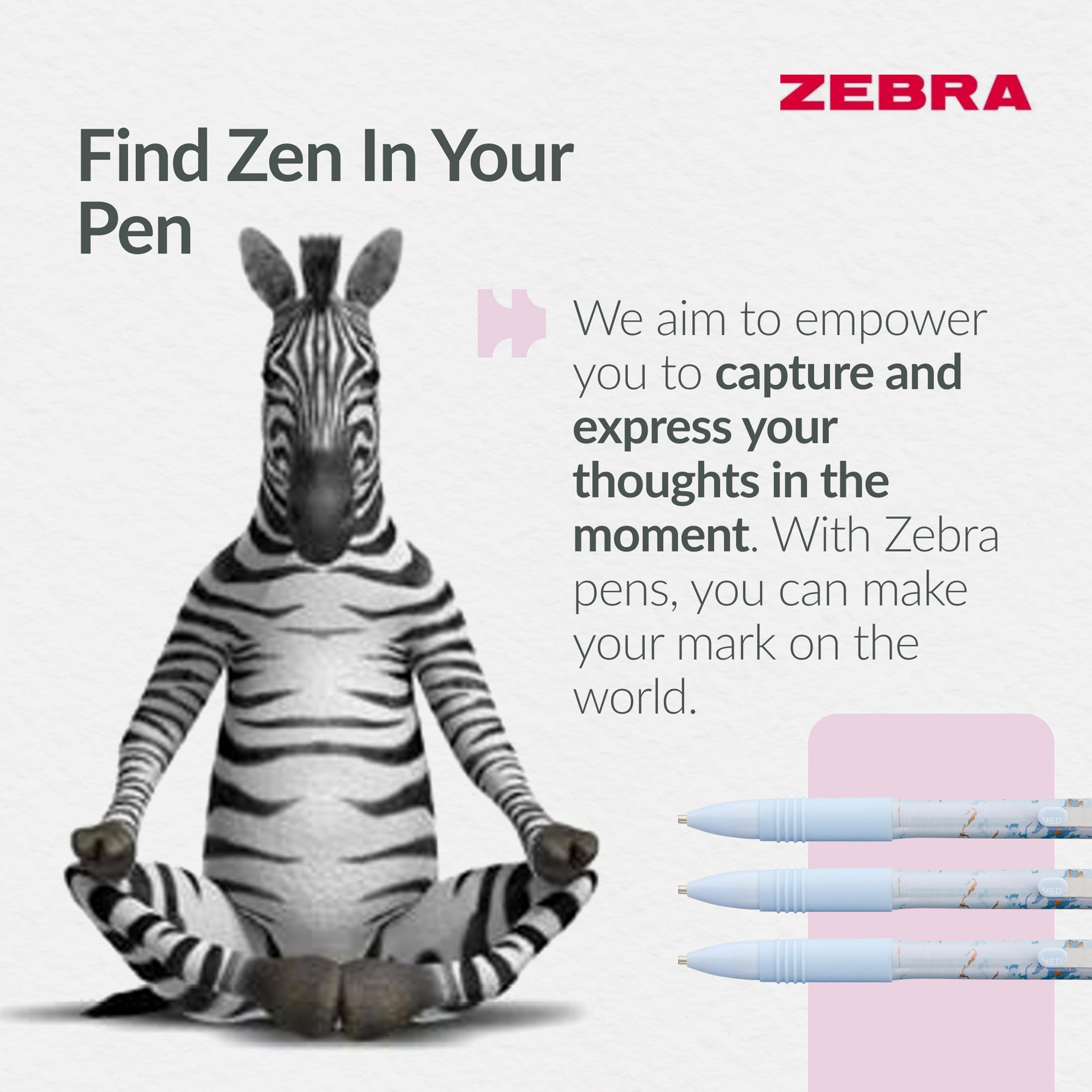 Zebra Pen Z-Grip Smooth Glam Retractable Ballpoint Pens - Black Ink, 1.0mm Medium Point, 3 Pack 7