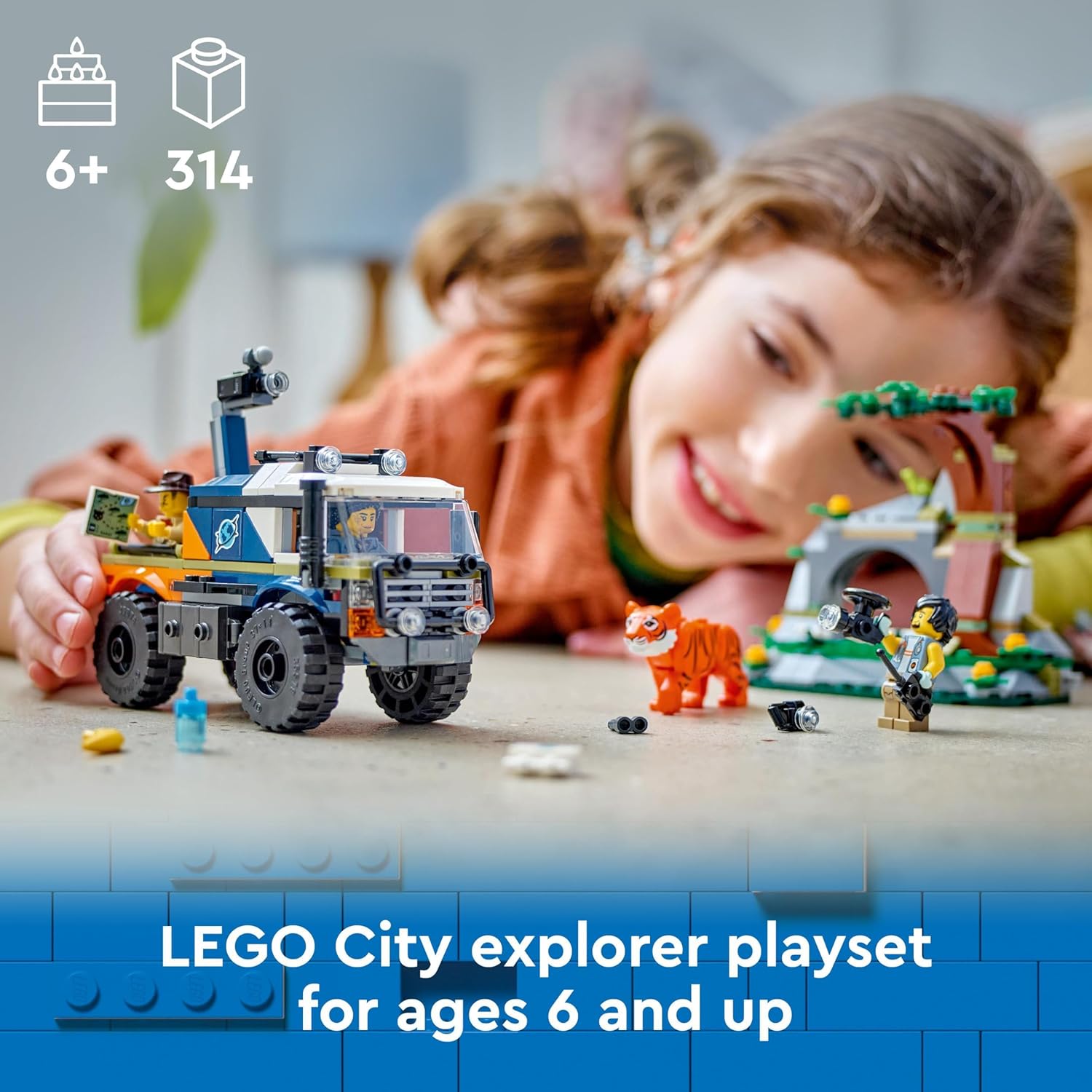 LEGO City Jungle Explorer Off-Road Truck Building Set - 314-Piece Playset for Ages 6+ 7