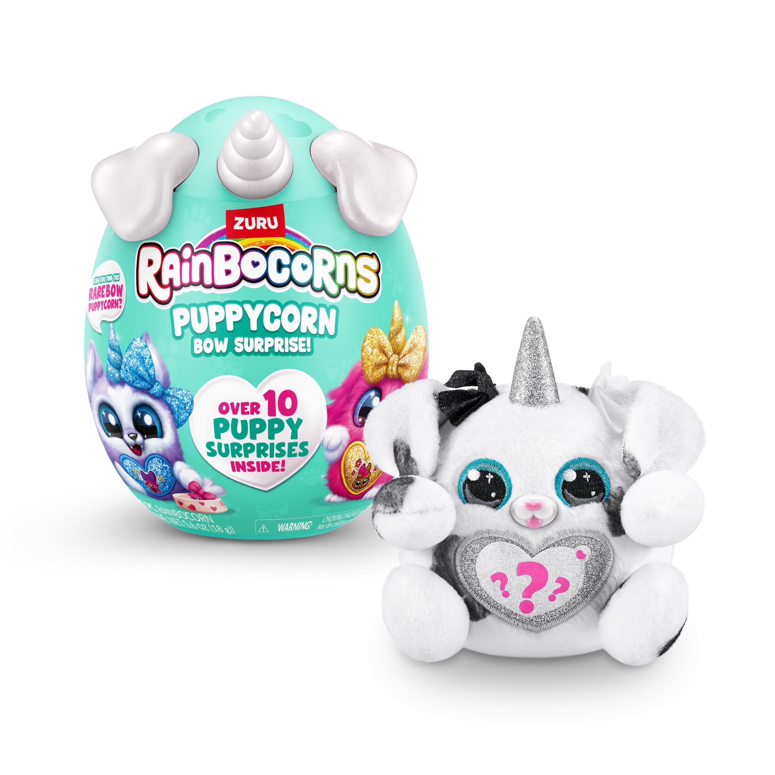 Rainbocorns Puppycorn Bow Surprise - Zedd the Dalmatian Collectible Plush with 5 Layers of Surprises, Slime, Stickers & Boo-Boocorn - Ages 3+ 8