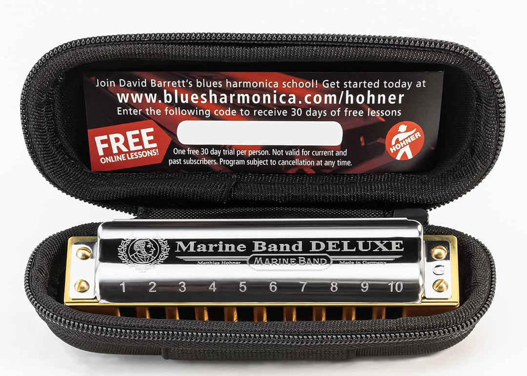 Hohner Marine Band Deluxe M200501X C Harmonica - Professional Grade, Handmade in Germany