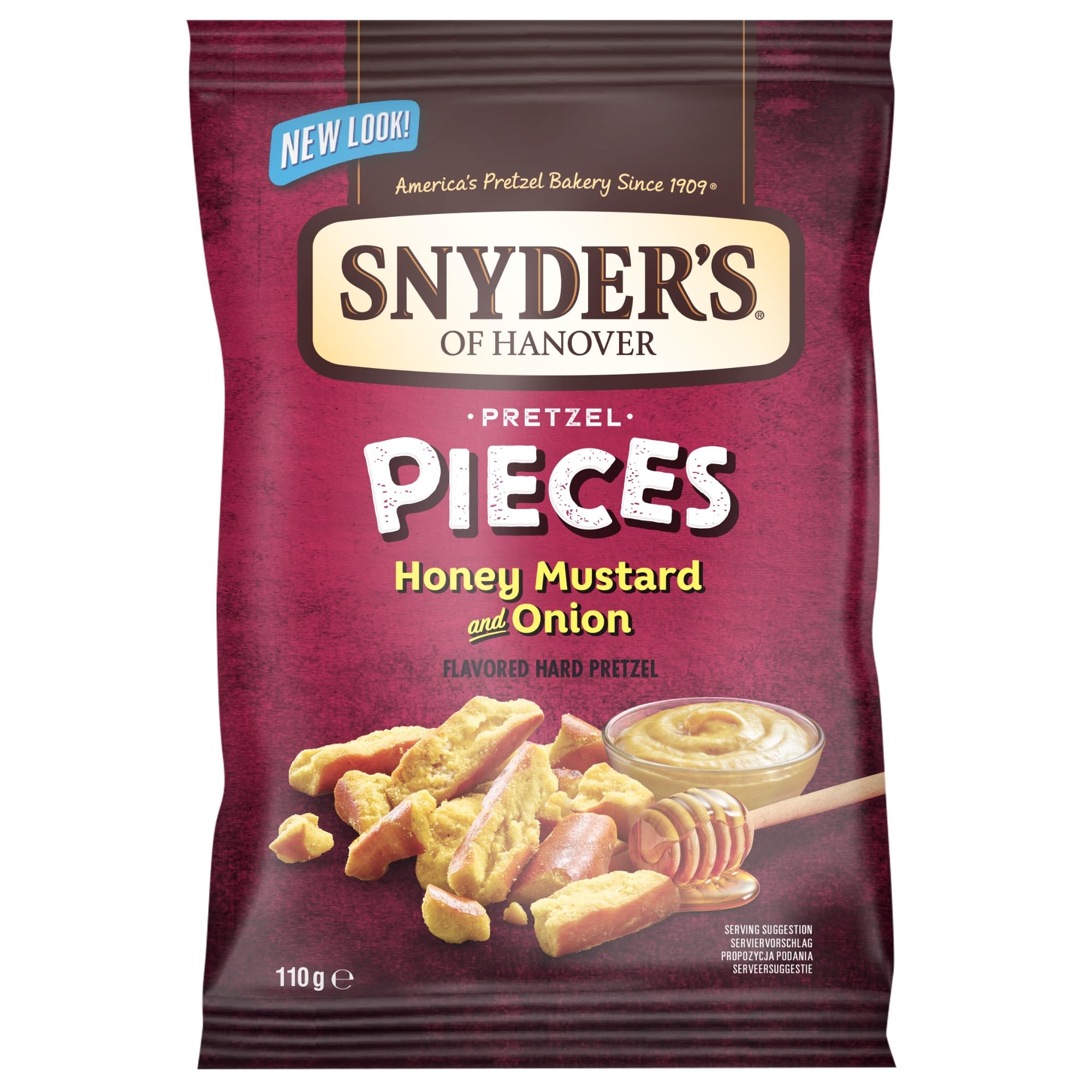 Snyder's of Hanover Pretzel Pieces Honey Mustard and Onion Snack, 10 x 110g Bags