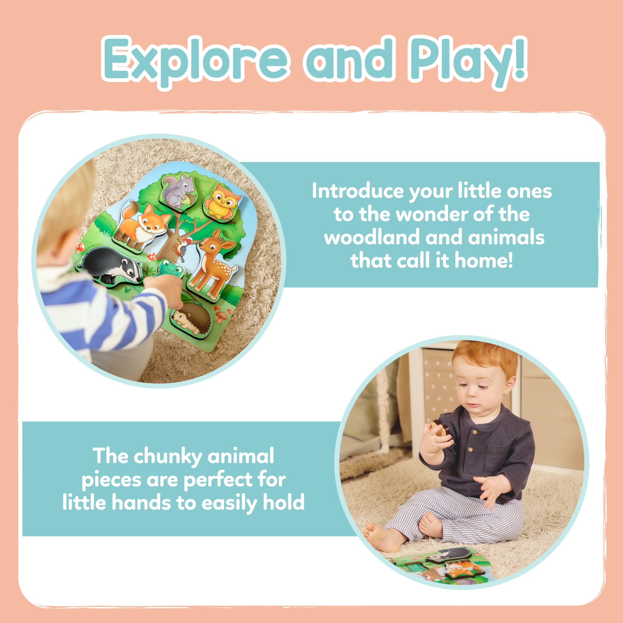 Orchard Toys Woodland Chunky Wooden Puzzle - 1+ Years | 8 Pieces | Wood 2
