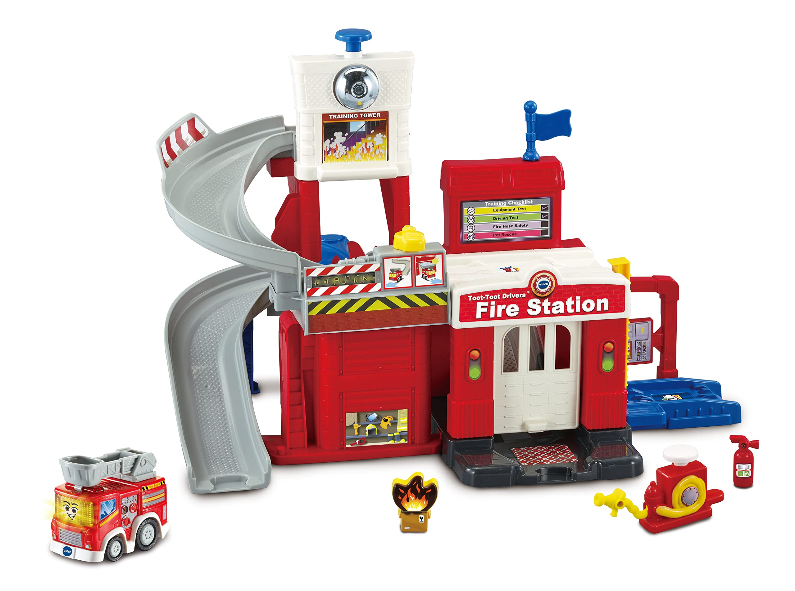 VTech Toot-Toot Drivers Fire Station Playset with Interactive SmartPoint Fire Engine | Ages 1-5