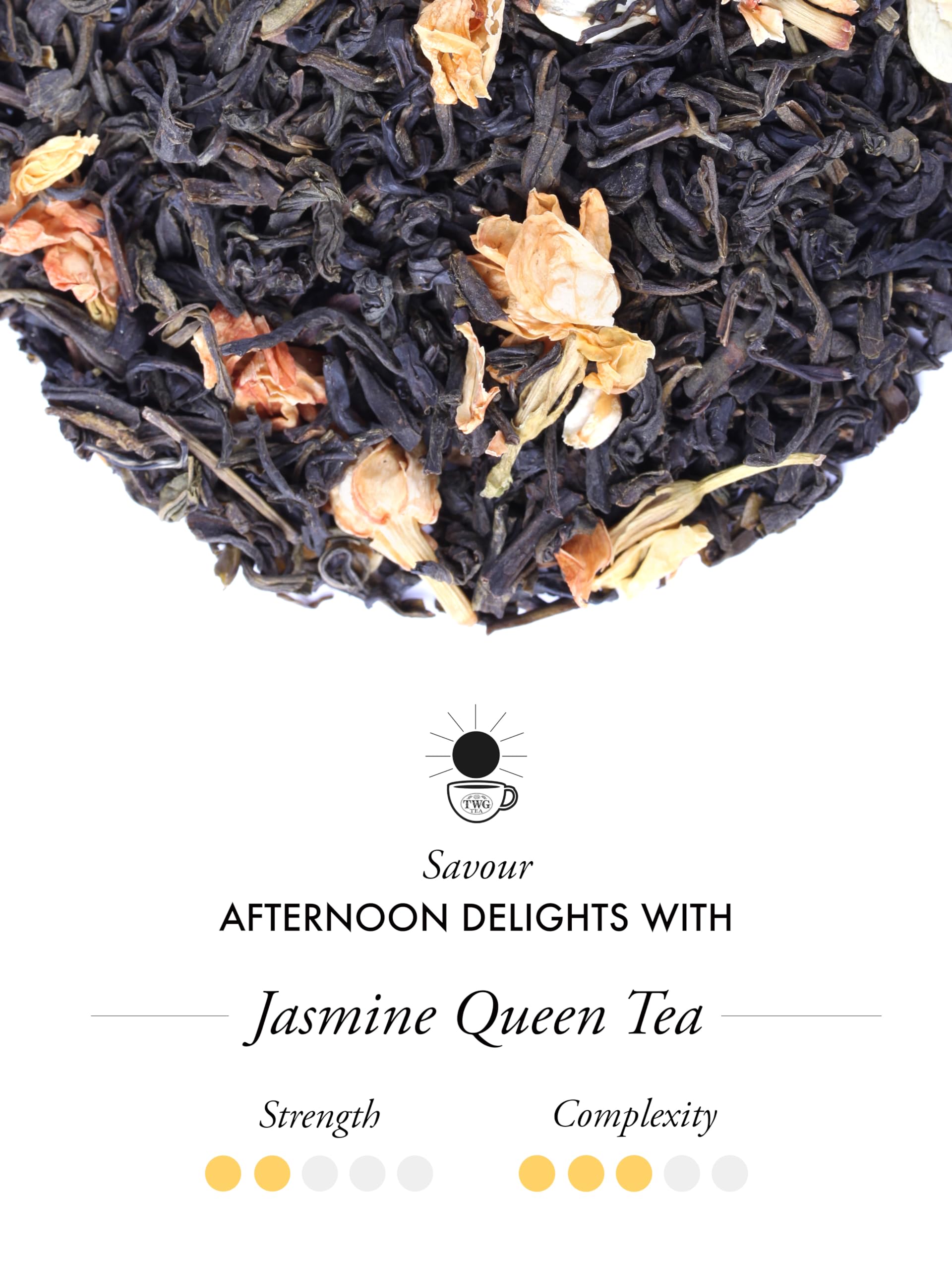 TWG Tea - Jasmine Queen Tea | Green Tea with Sweet Lemon & Rose | 15 Hand-Sewn Cotton Teabags | Gift Set 7