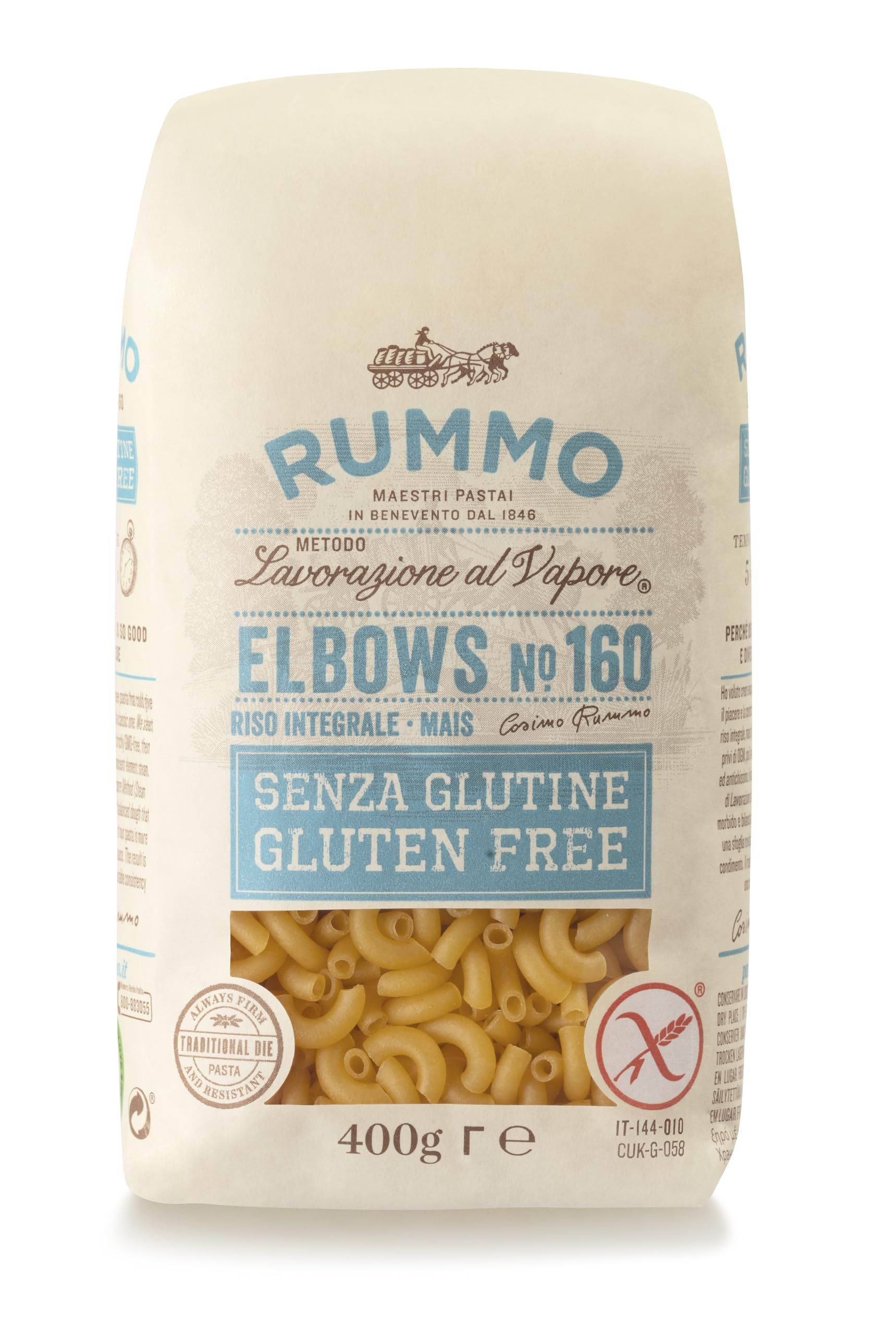 Rummo Gluten Free Elbow Pasta No.160 - Authentic Italian Quality | 400g