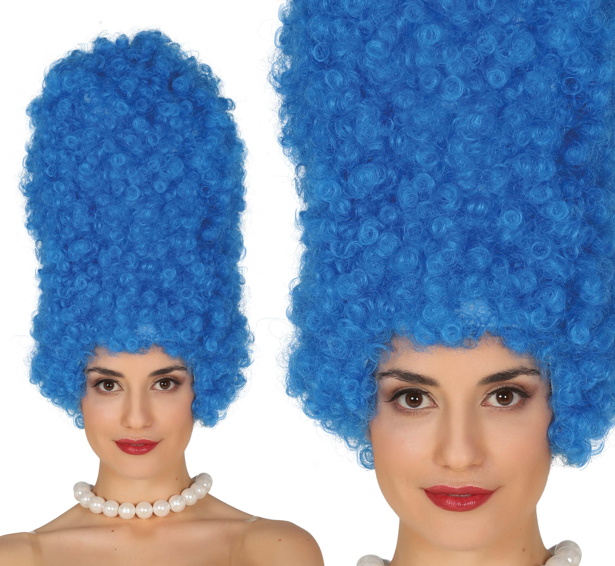 FIESTAS GUIRCA | Blue Curly Wig (15.7 in) - Fancy Dress Accessory for Themed Parties and Video Game Cosplay - Ideal for Adult Women at Halloween and Carnival - Blue 1