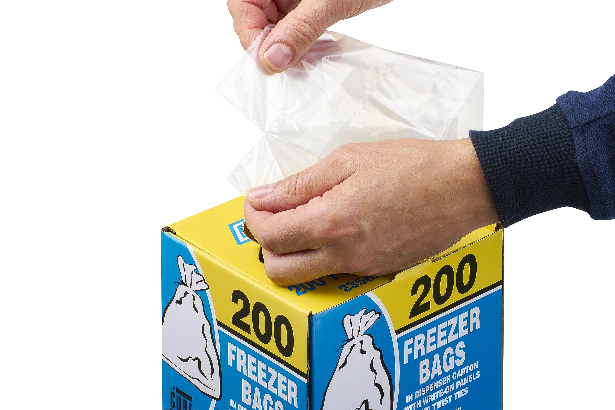 CATERPACK BY ROBINSON YOUNG Freezer Bags - 200 Count Pack with Twist Ties for Food Storage 3