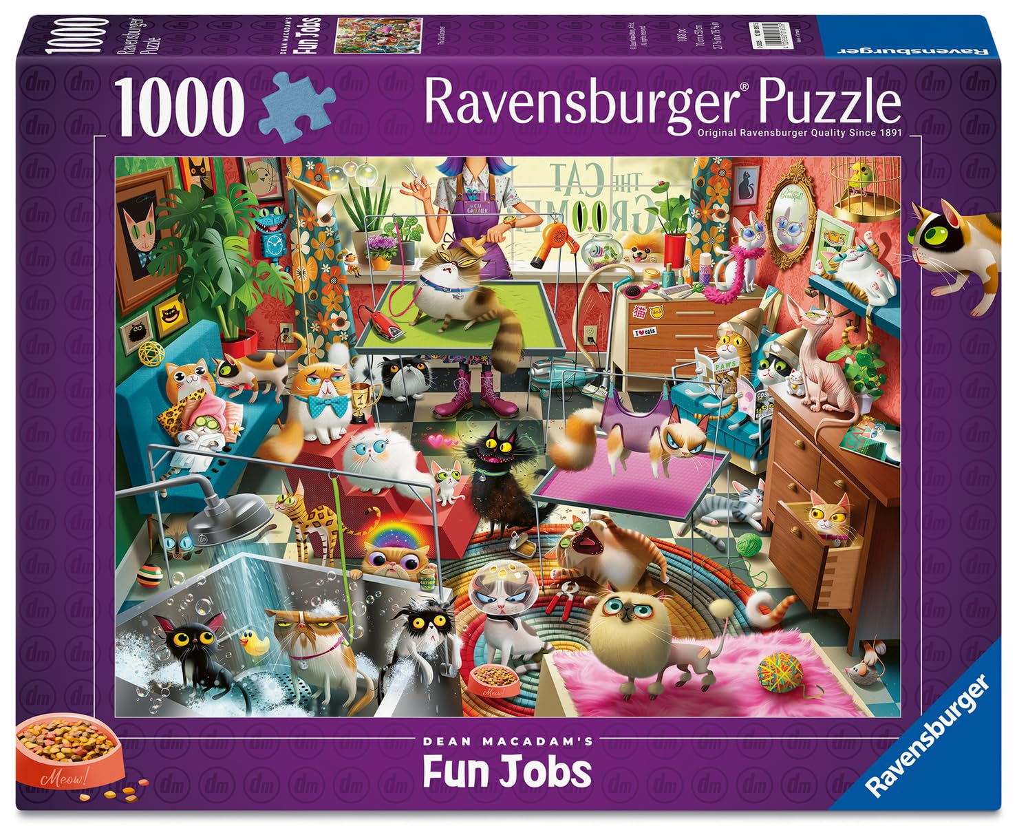Ravensburger The Cat Groomer Funny Cat Spa Scene 1000 Piece Jigsaw Puzzle | 70x50cm 2