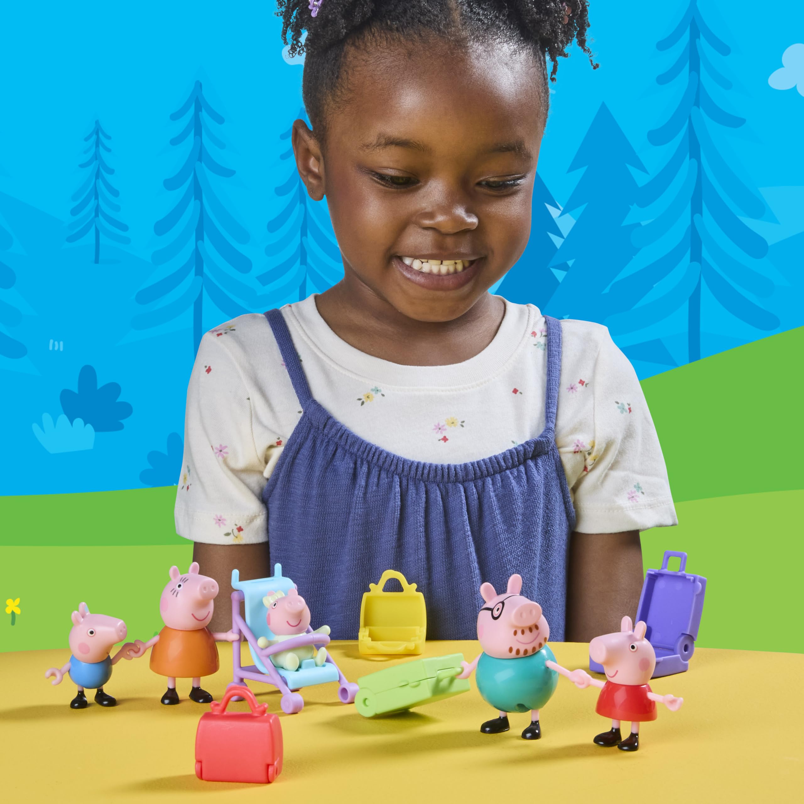 Peppa Pig Peppa's Travels: Big Family Adventure Figure Set - 5 Figures, Ages 3+ 3