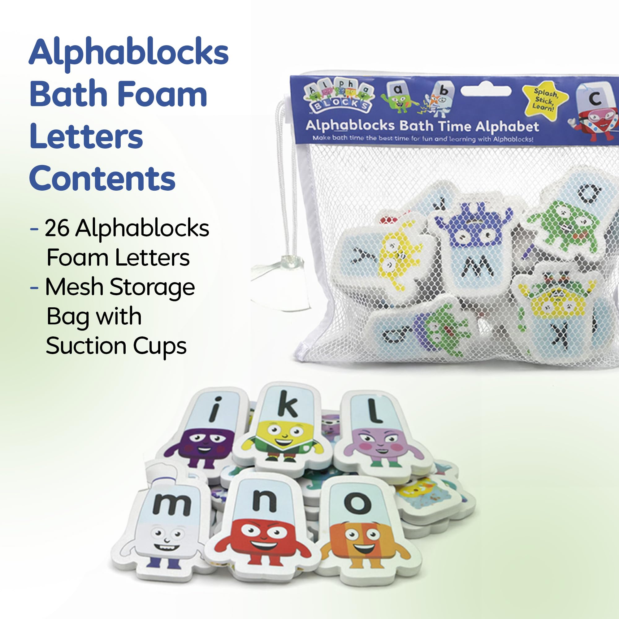 Alphablocks Bath Foam Letters - 26 Floating Phonics Toys for Toddlers & Kids 5
