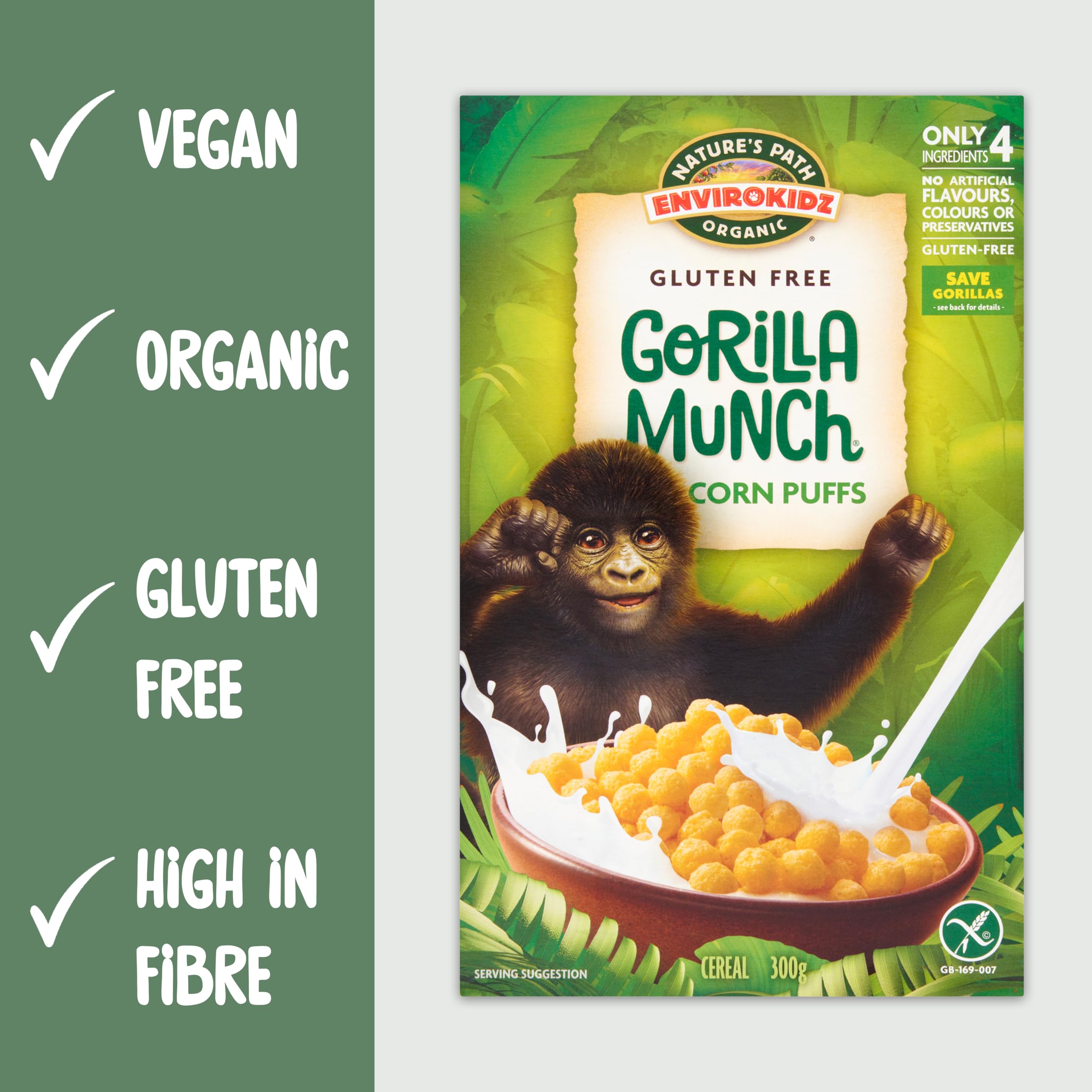 Nature's Path EnviroKidz Gorilla Munch Organic Gluten Free Corn Puffs Cereal 5