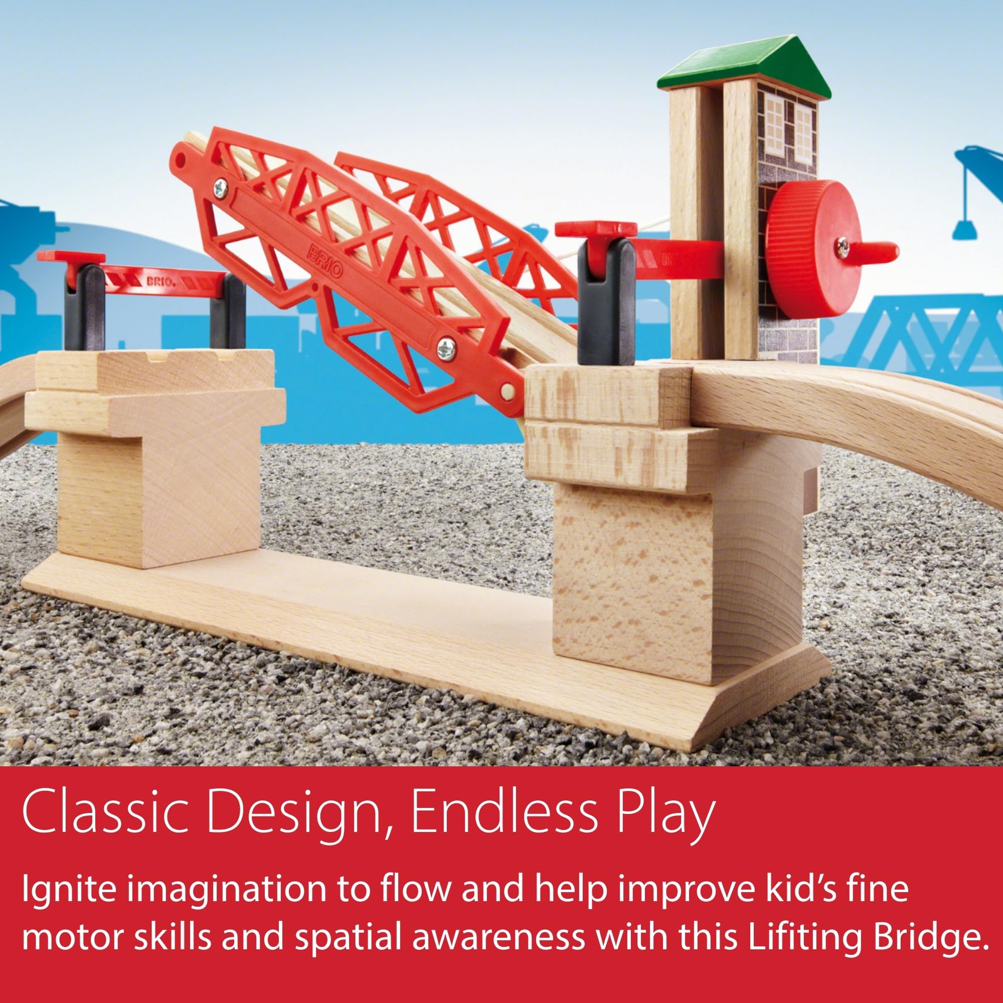 BRIO World Lifting Bridge - Wooden Railway Accessory for Kids 3+ 9