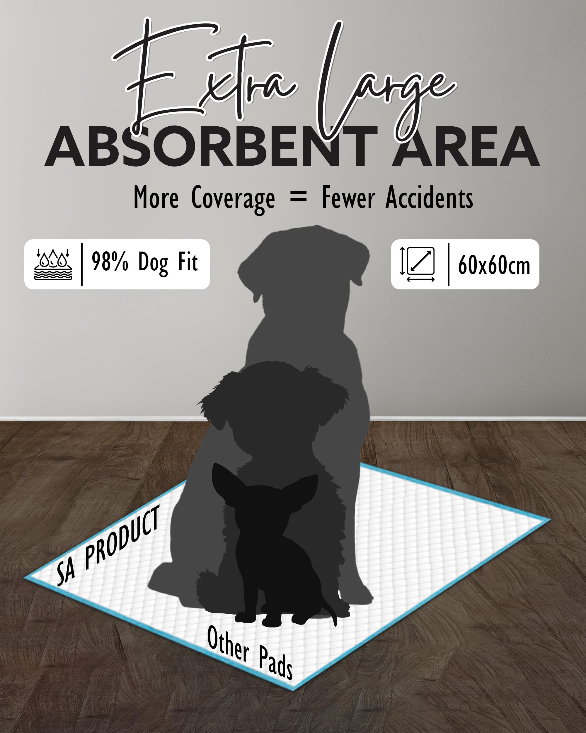 SA Products Puppy Pads - Super Absorbent Training Pads | 50 Pack | 56x56 cm 4
