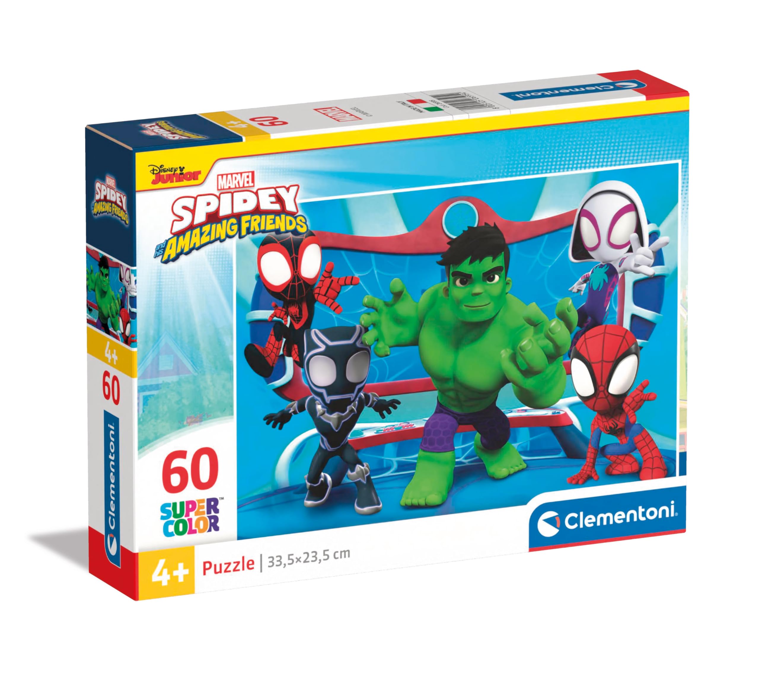 Clementoni Marvel Spidey & Friends 60-Piece Jigsaw Puzzle - Educational Kids Puzzle for Ages 4-7