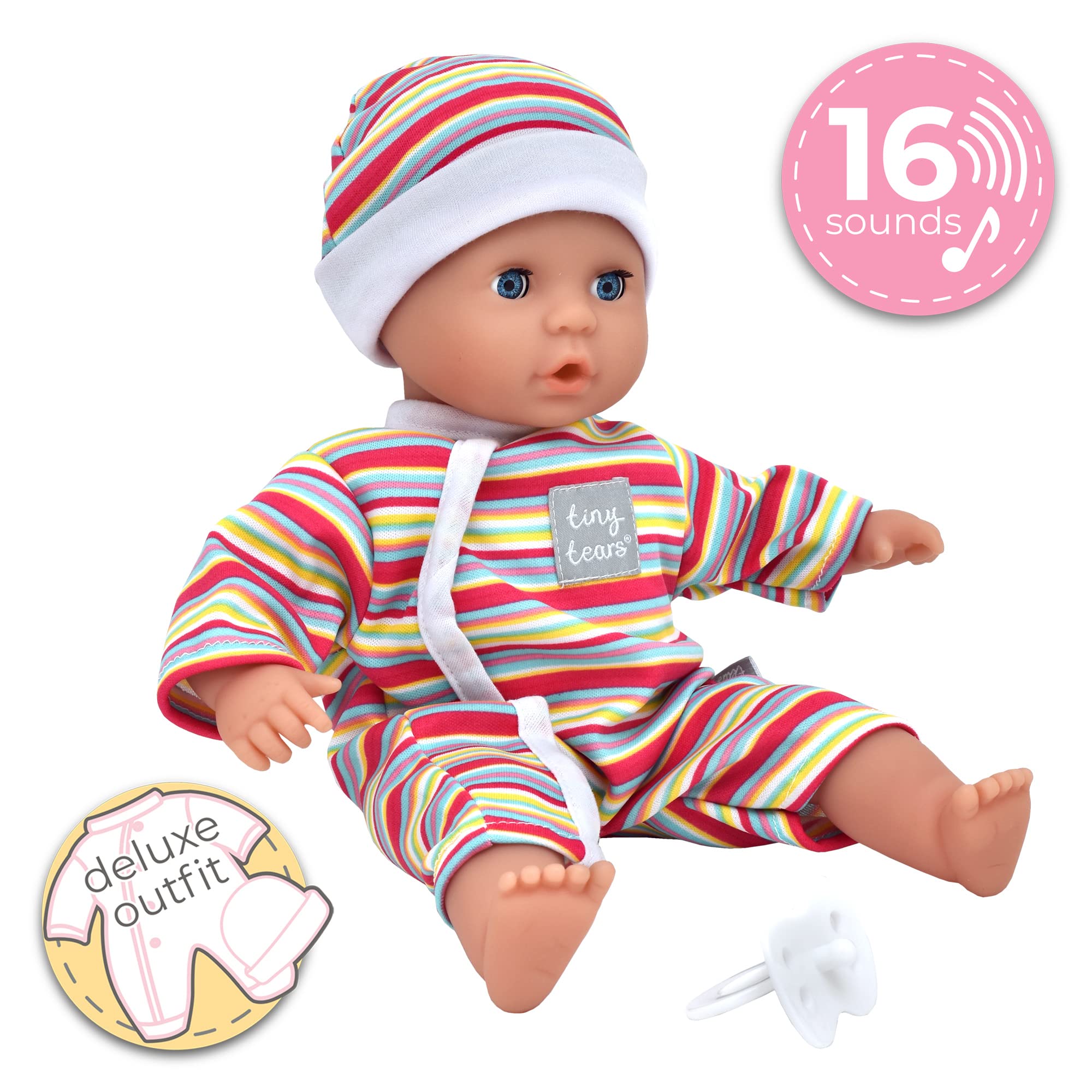 Tiny Tears Teeny Baby Doll - 30cm Soft Body with 16 Real Baby Sounds 4
