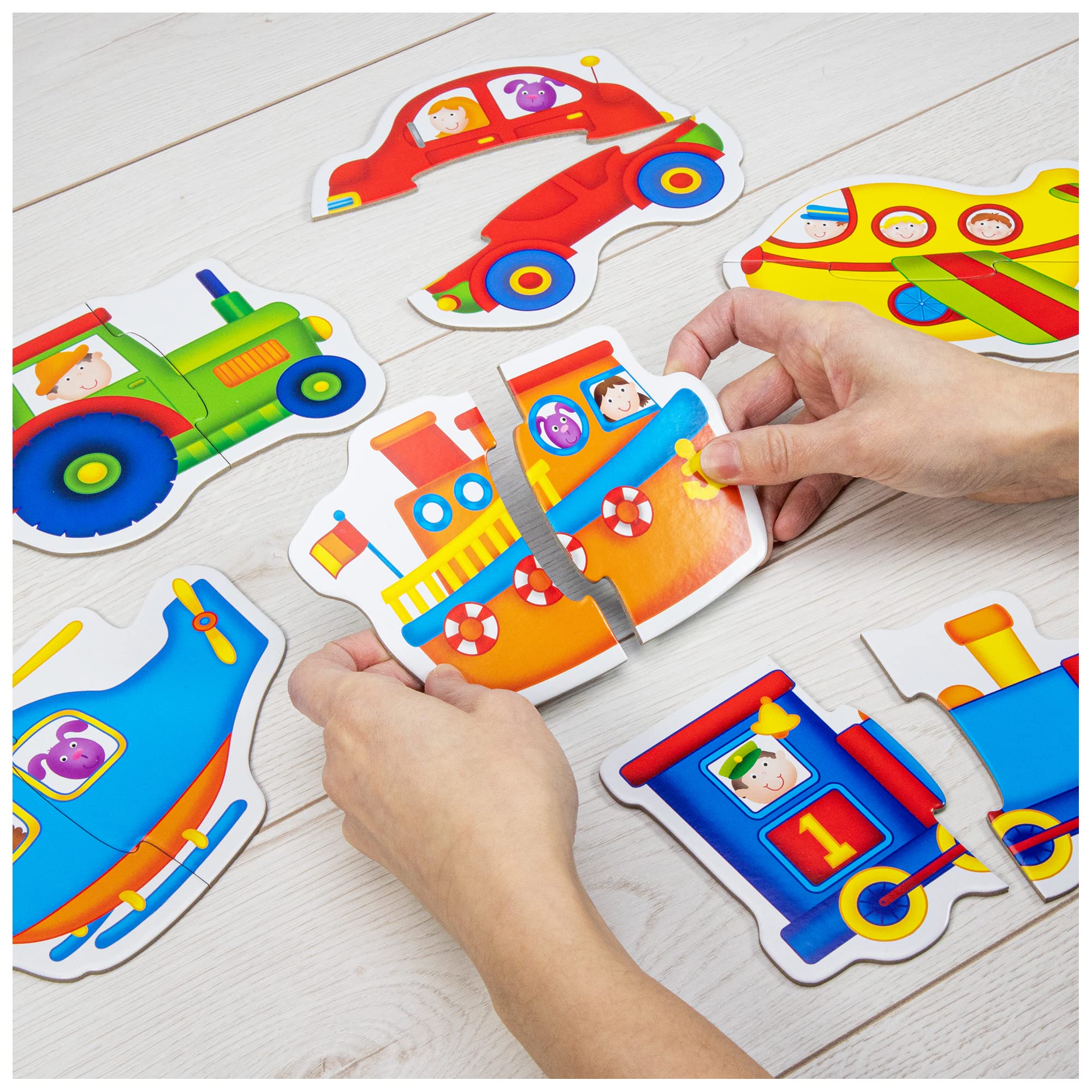 Galt Toys Baby Puzzles - Transport Theme | 6 Shaped 2-Piece Puzzles | Ages 18 Months+ 2
