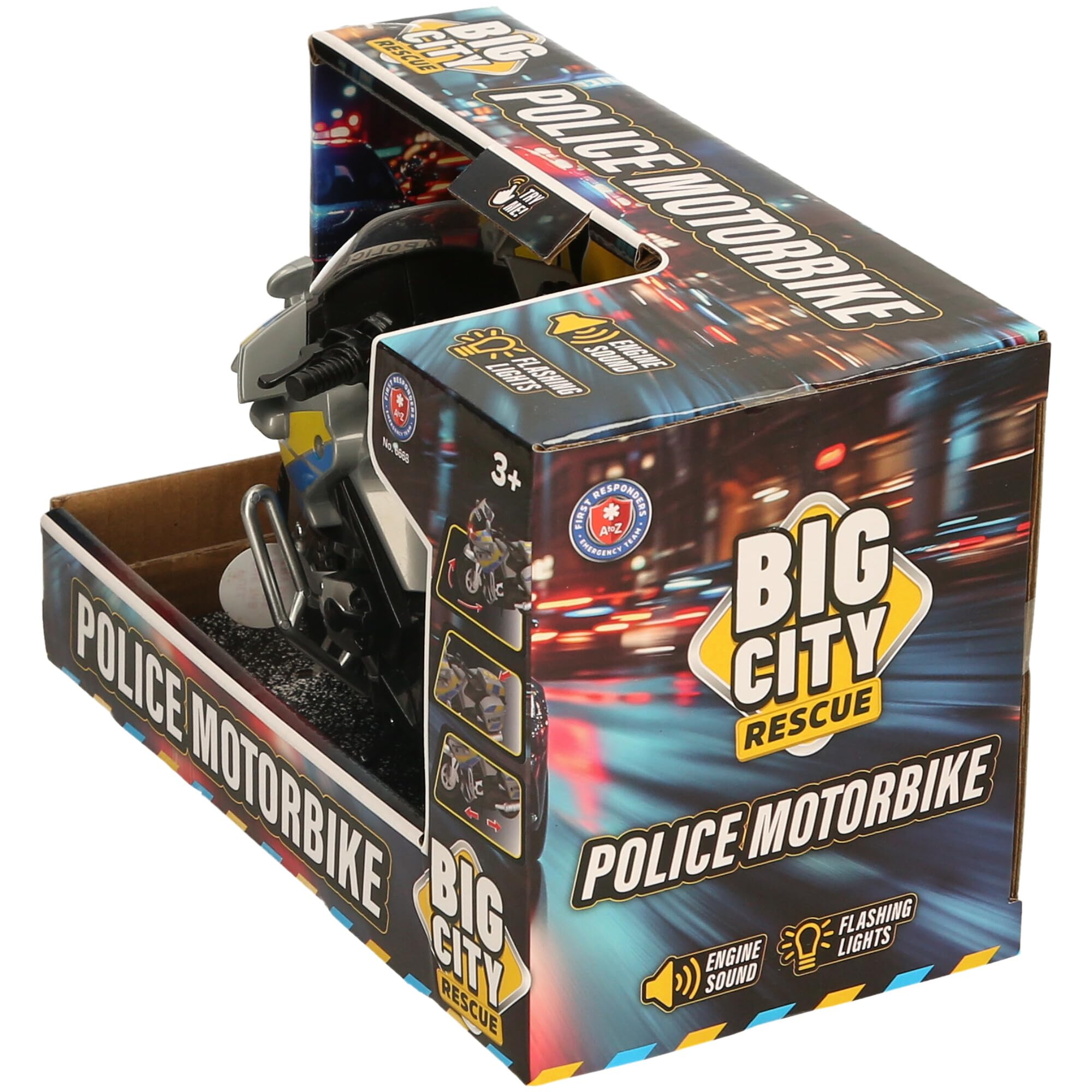 Atoz Big City Rescue Police Motorbike Toy - Engine Sound & Flashing Lights, Ages 3+ 11