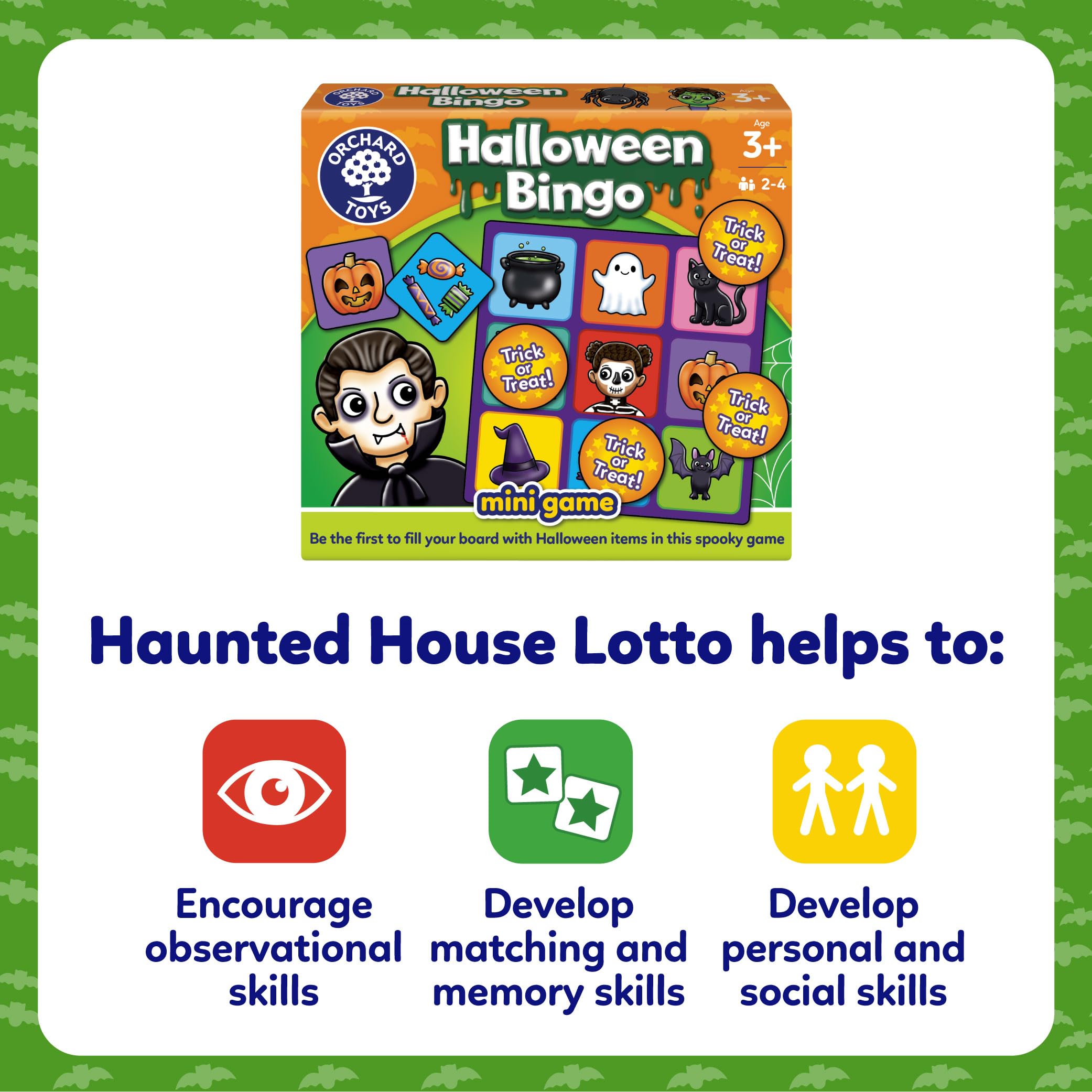 Orchard Toys Halloween Bingo Mini Game - Spooky Travel Game for Ages 3+ 4