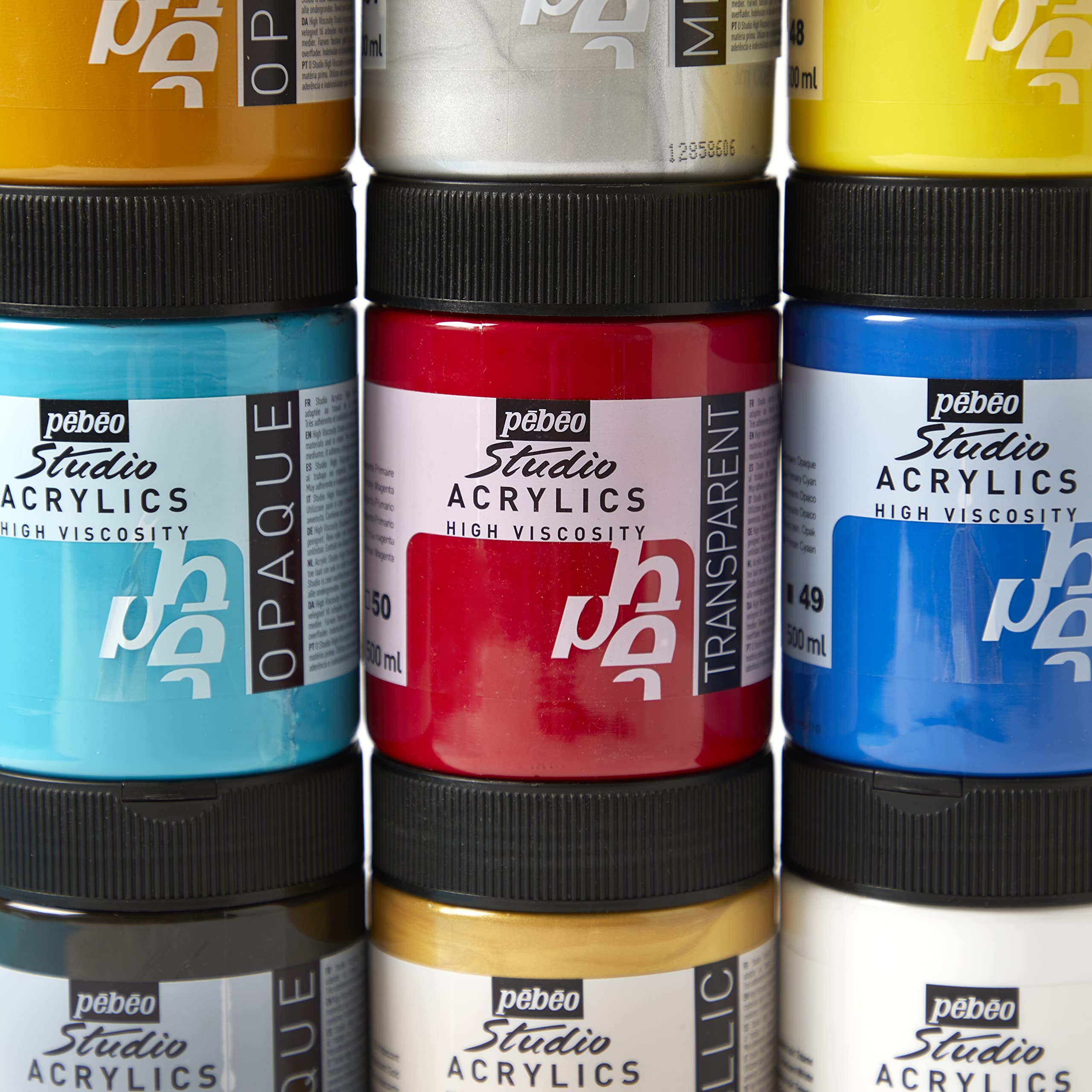 PEBEO Studio Acrylics Fine Acrylic Paint - Fluorescent Pink | 500ml Liquid | Matte Satin Finish 3