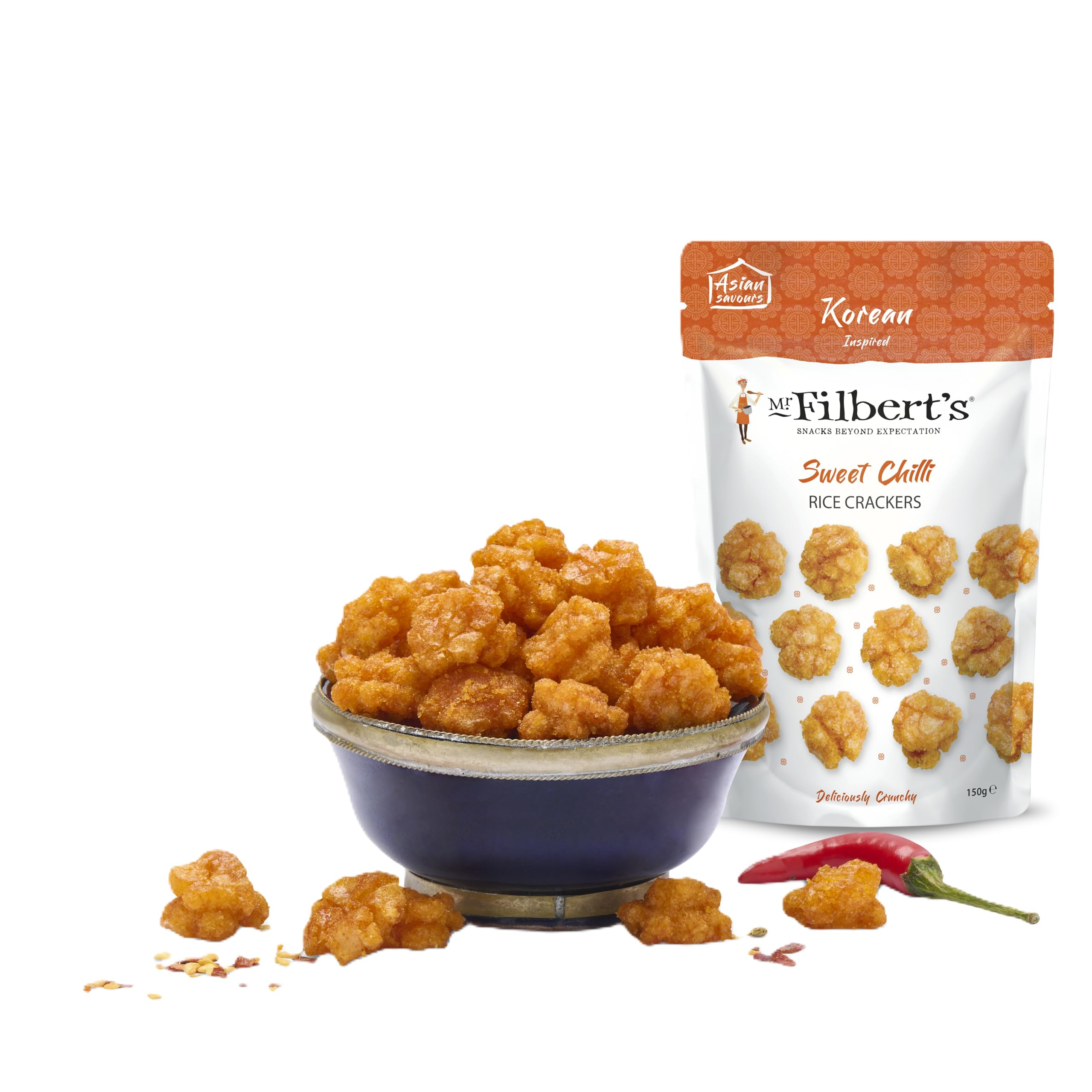 Mr Filbert's Sweet Chilli Rice Crackers - Pack of 6 x 100g | Palm Oil Free Snack 2