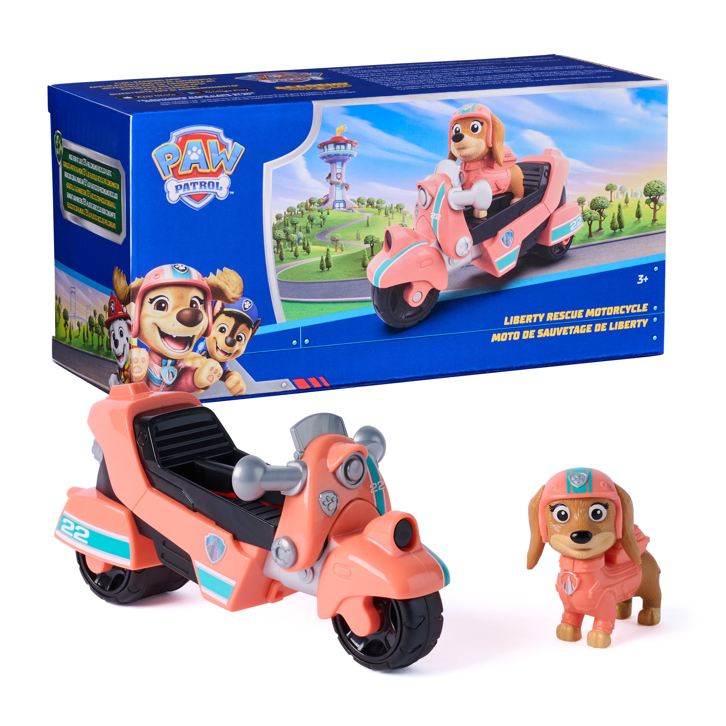 Paw Patrol Liberty Rescue Motorcycle Toy Bike with Collectible Action Figure | Ages 3-9