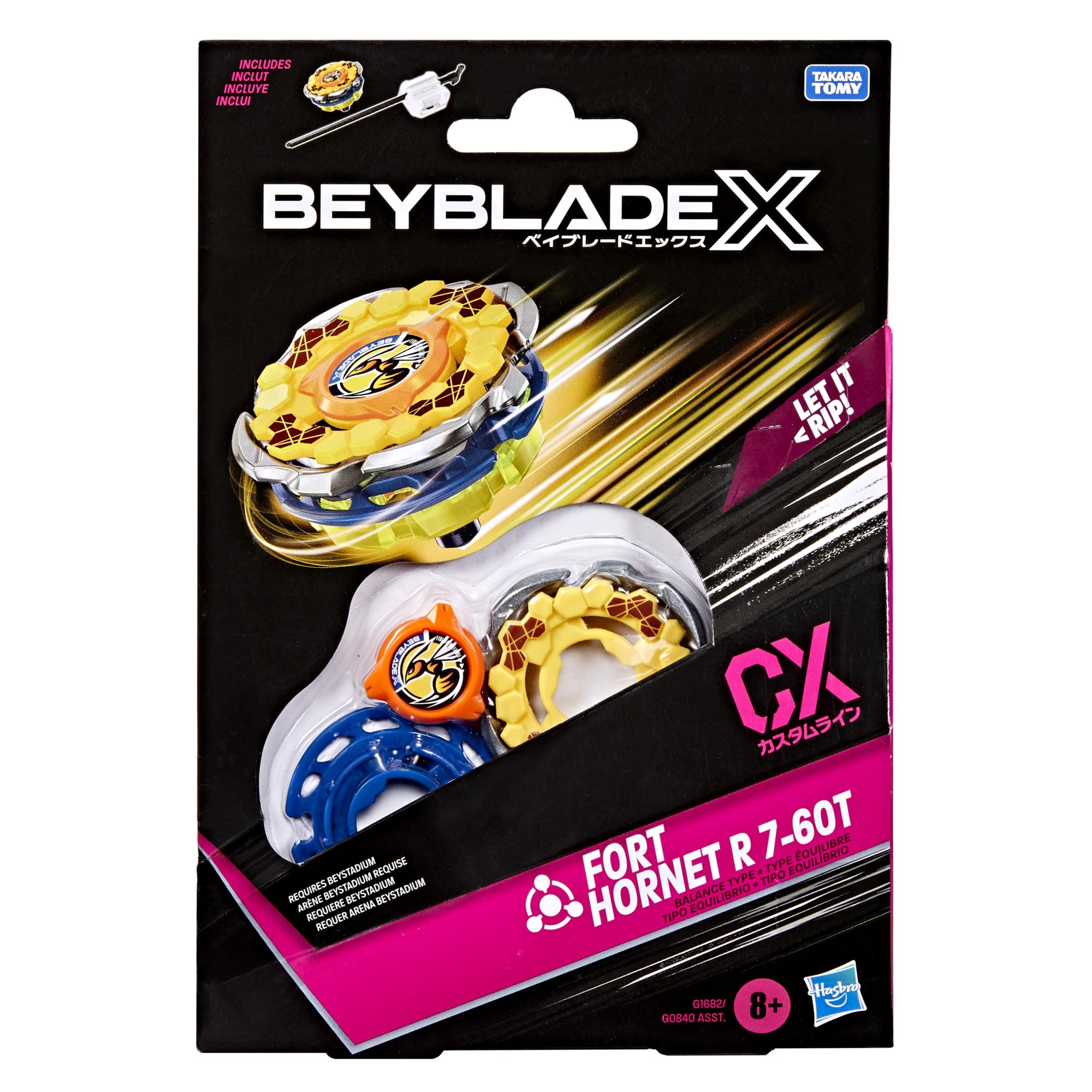 Hasbro ベイブレードX フォートホーネット R 7-60T CX スターターパック トップ＆ランチャー | 右回転 バランスタイプ | 8歳以上 3