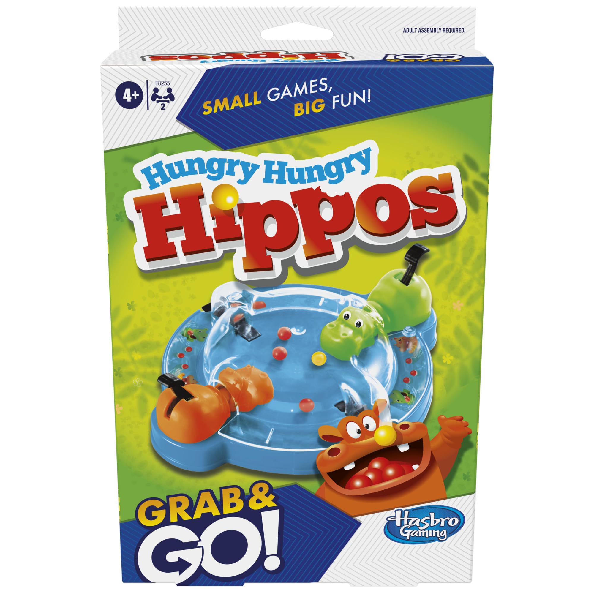 Hasbro Gaming Hungry Hungry Hippos Travel Game - Portable Marble Chomping Game for 2 Players Ages 4+ 1
