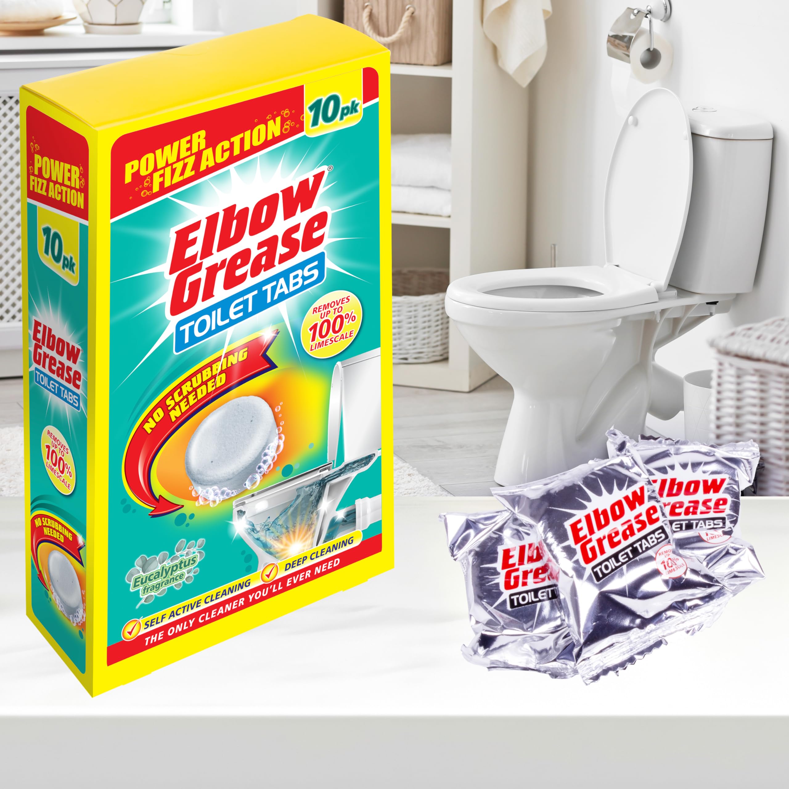Elbow Grease Toilet Cleaner Tabs - Eucalyptus Scent | 10 Count | Removes Limescale 6