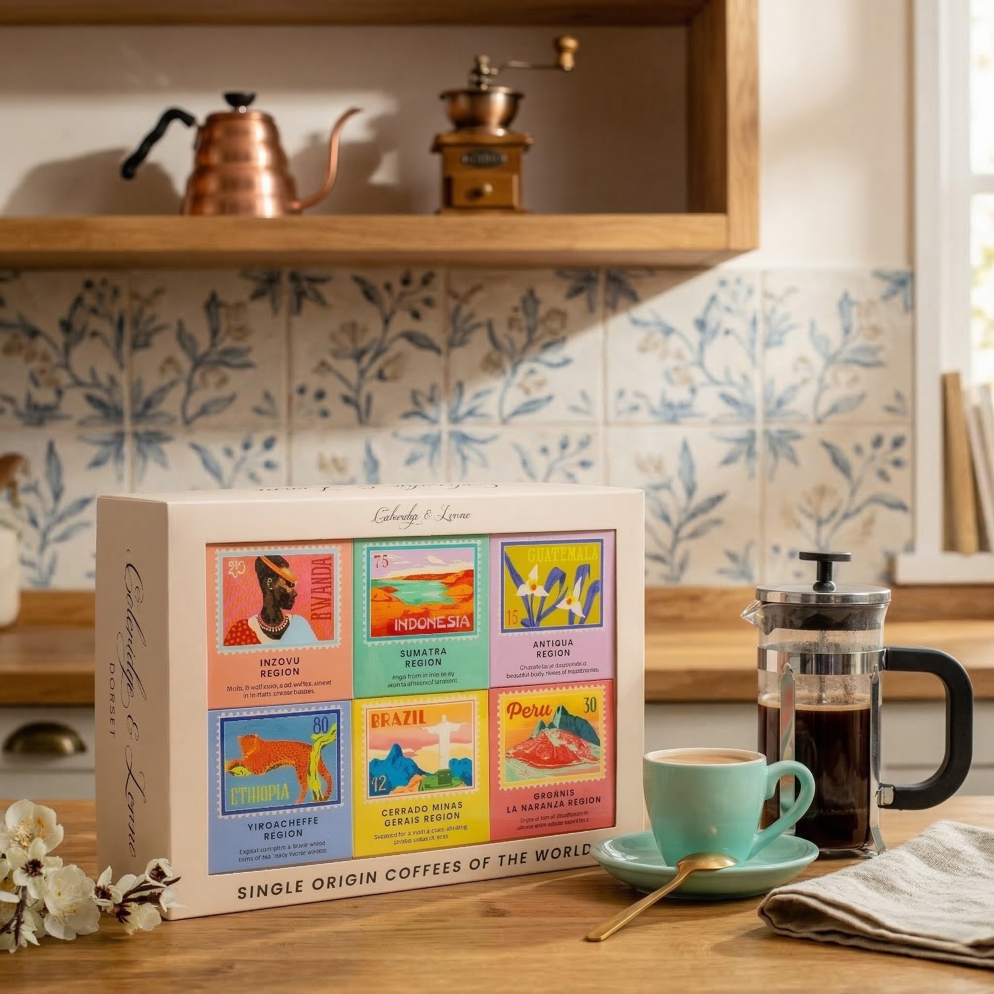 Coleridge & Lorne Single Origin Coffee Gift Set - 6 Ground Coffees from Around the World