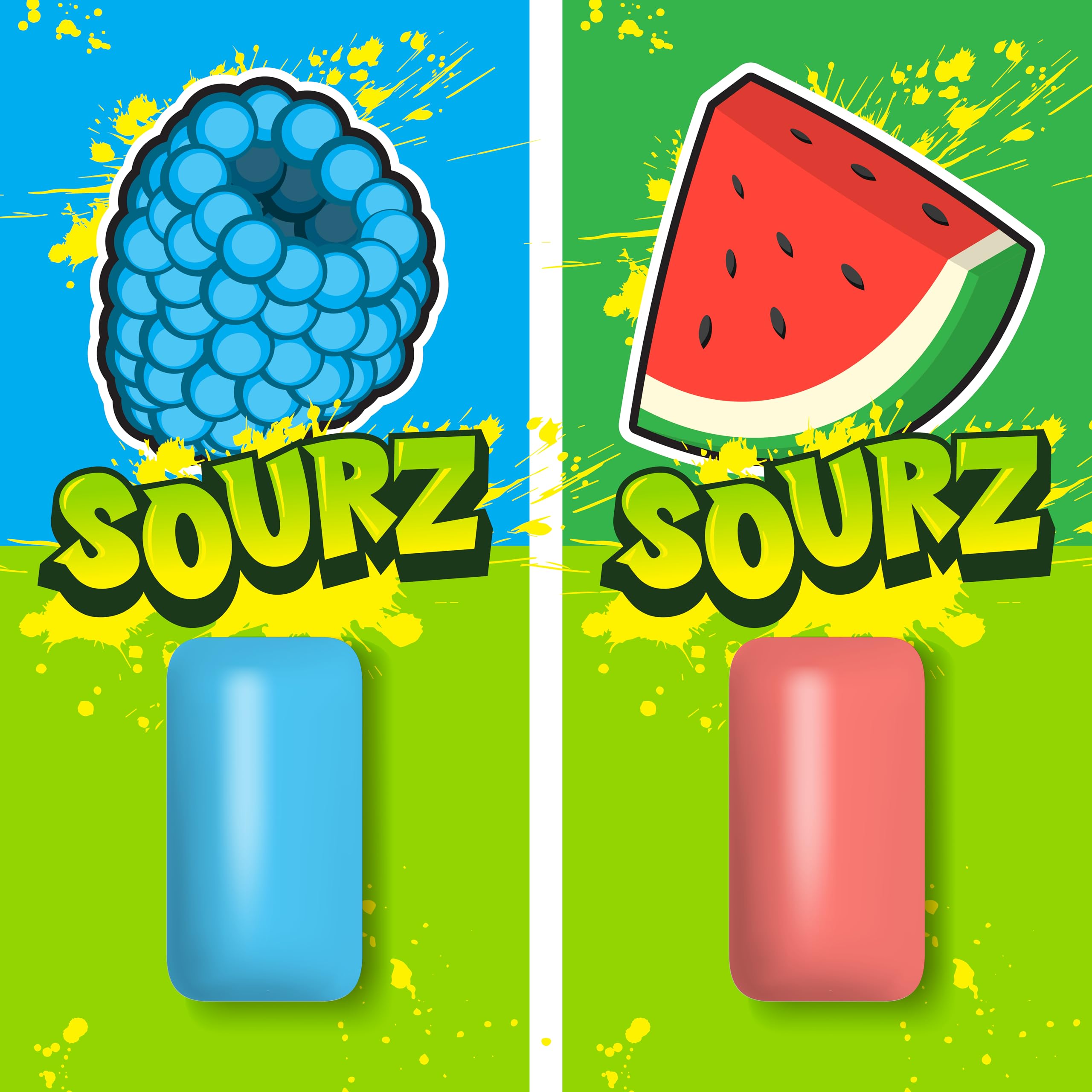 PUR Gum JUMBO SOURZ - Aspartame Free, Xylitol Sweetened, Fruit Flavor Chewing Gum | 20 Count