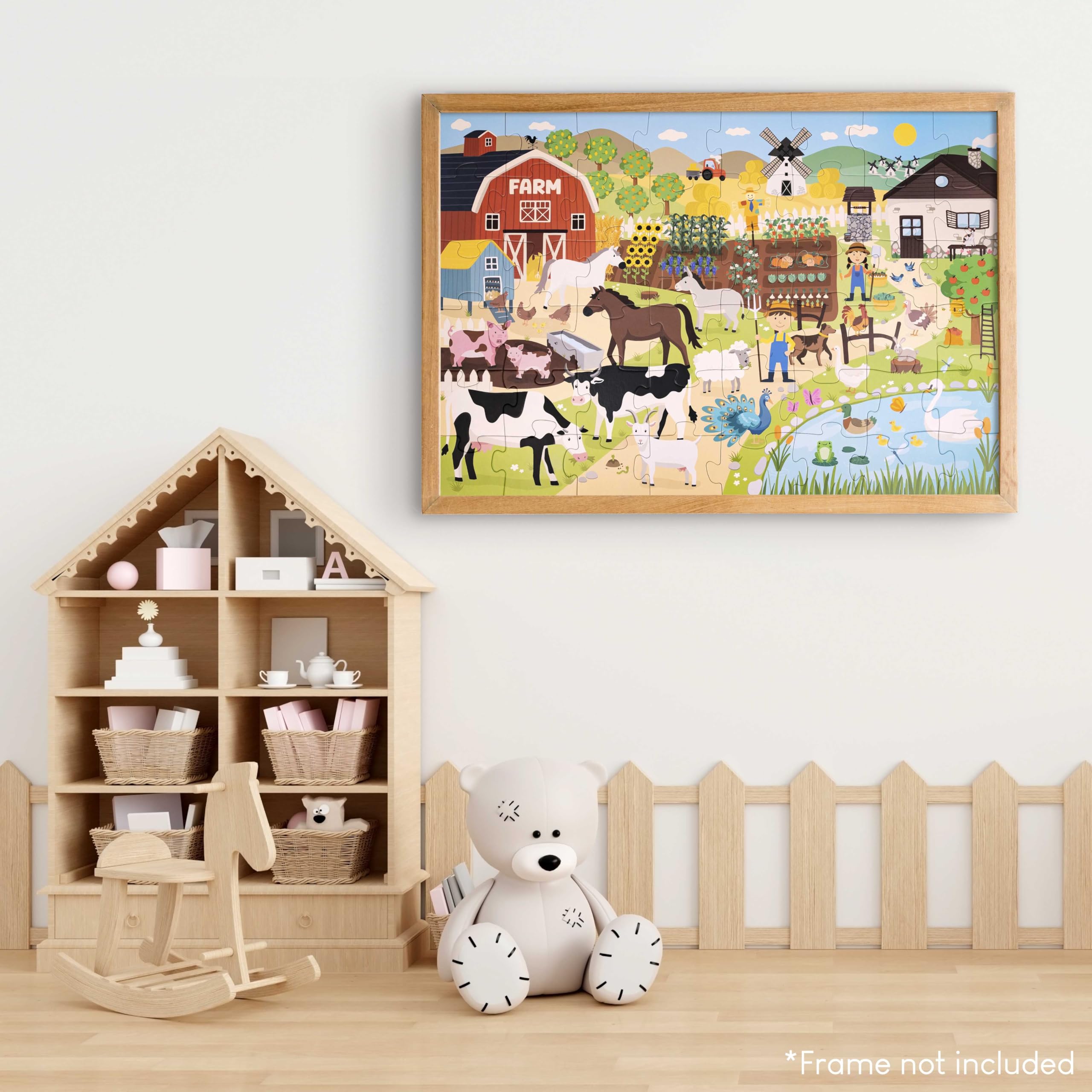 BONNYCO Giant Farm Animals Floor Puzzle - 48 Large Pieces, Ages 2+ 7