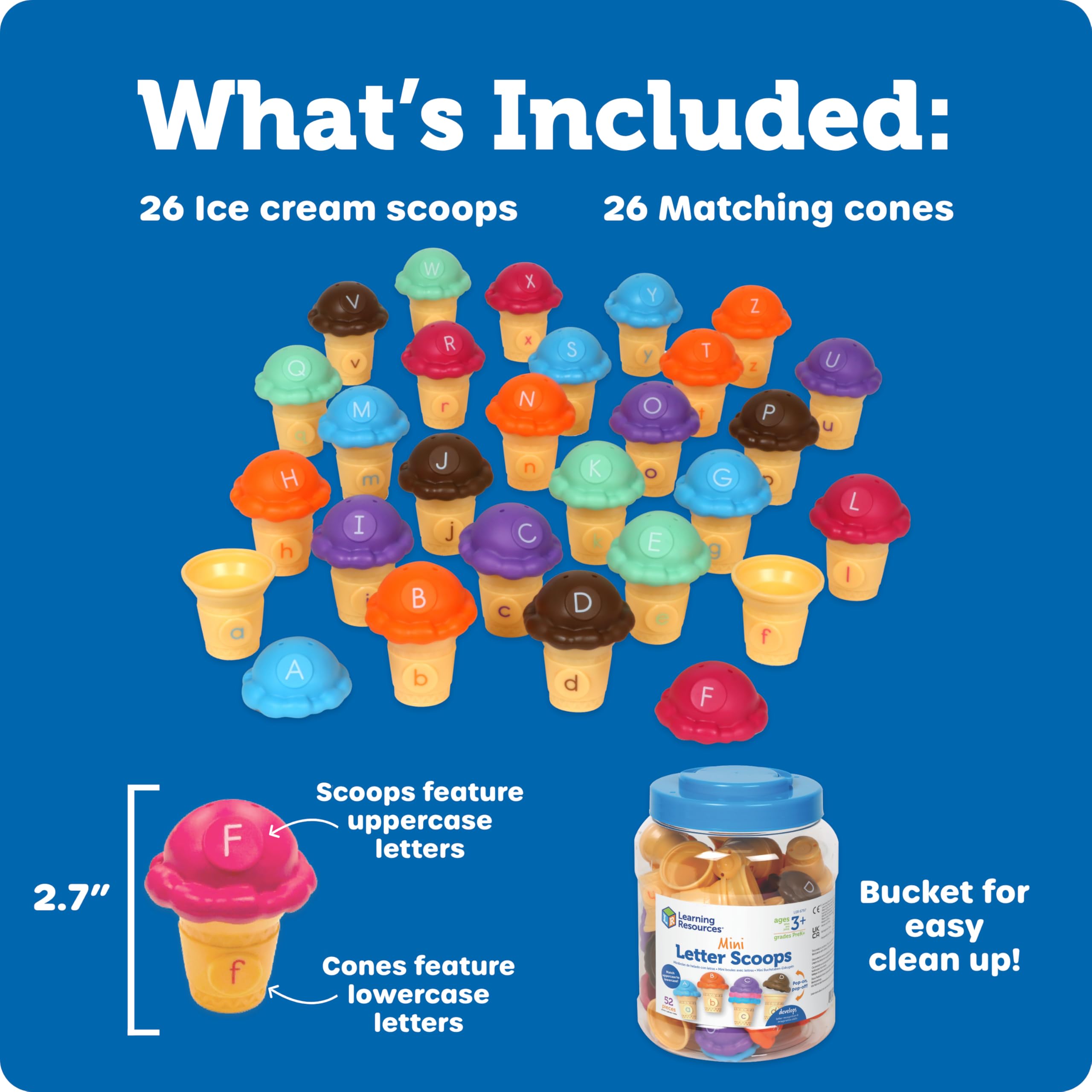 Learning Resources Mini Letter Scoops - Alphabet Learning Toy for 3 Year Olds 12