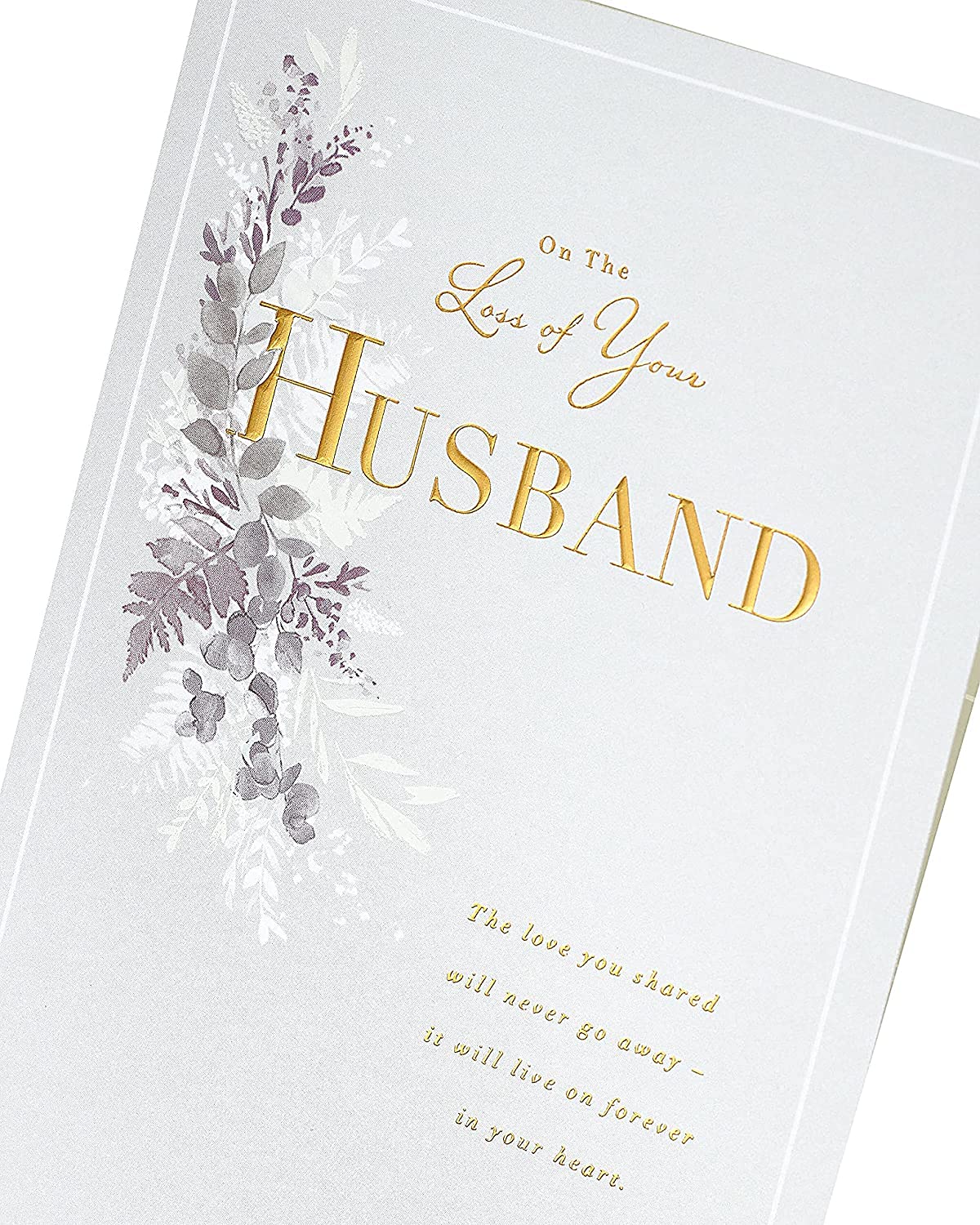 UK Greetings Sympathy Card for Loss of Husband | Metallic Gold Detail | FSC Certified | 21 x 13.7 cm 4