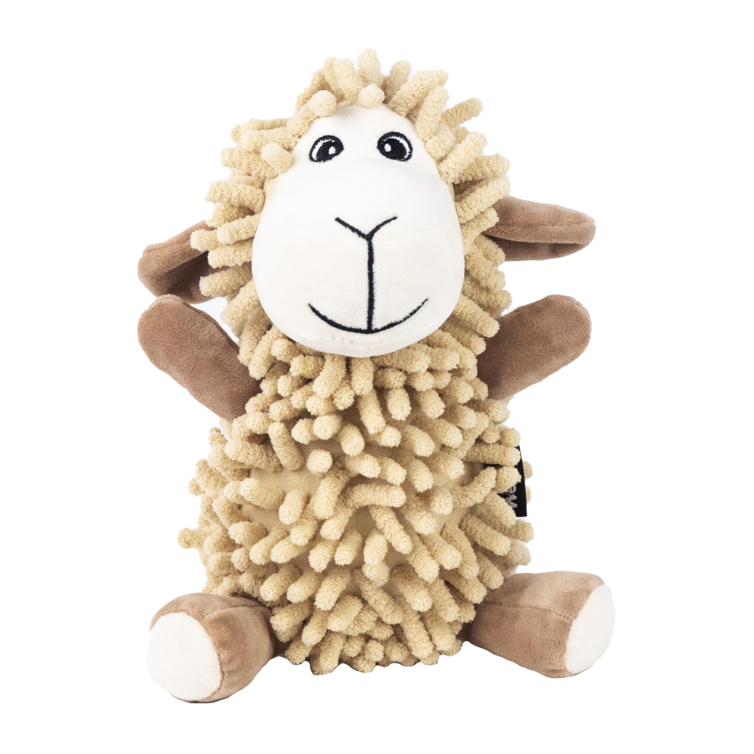 Webbox Shelby the Sheep Plush Squeak Toy - Noodle Fabric | Anxiety Relief | Small Breeds