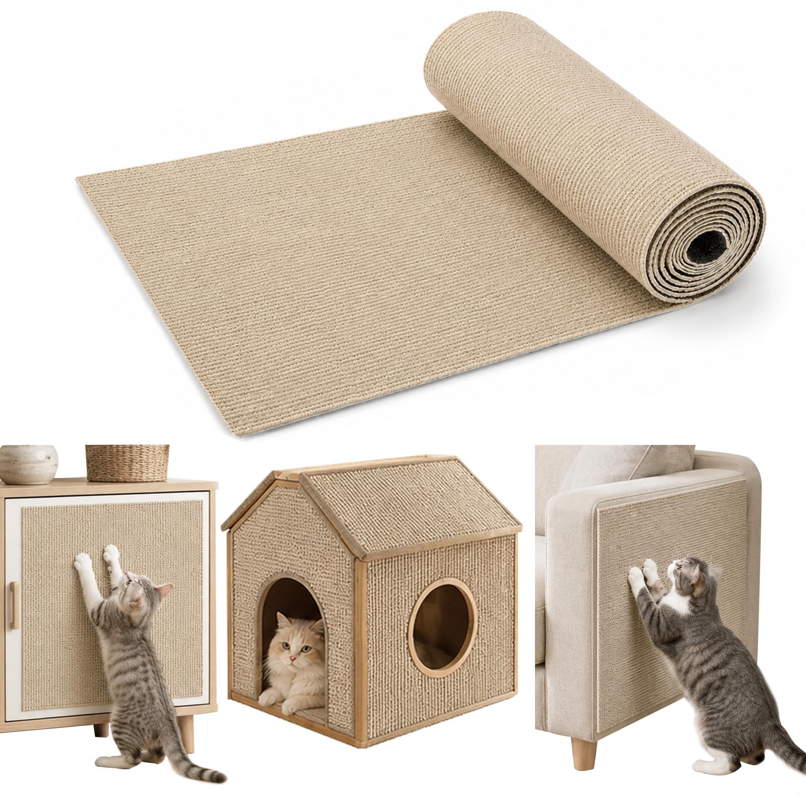 Muexoee Cat Scratching Mat - Thickened Polyester, DIY Cuttable, Self-Adhesive | 40cm x 2m 1