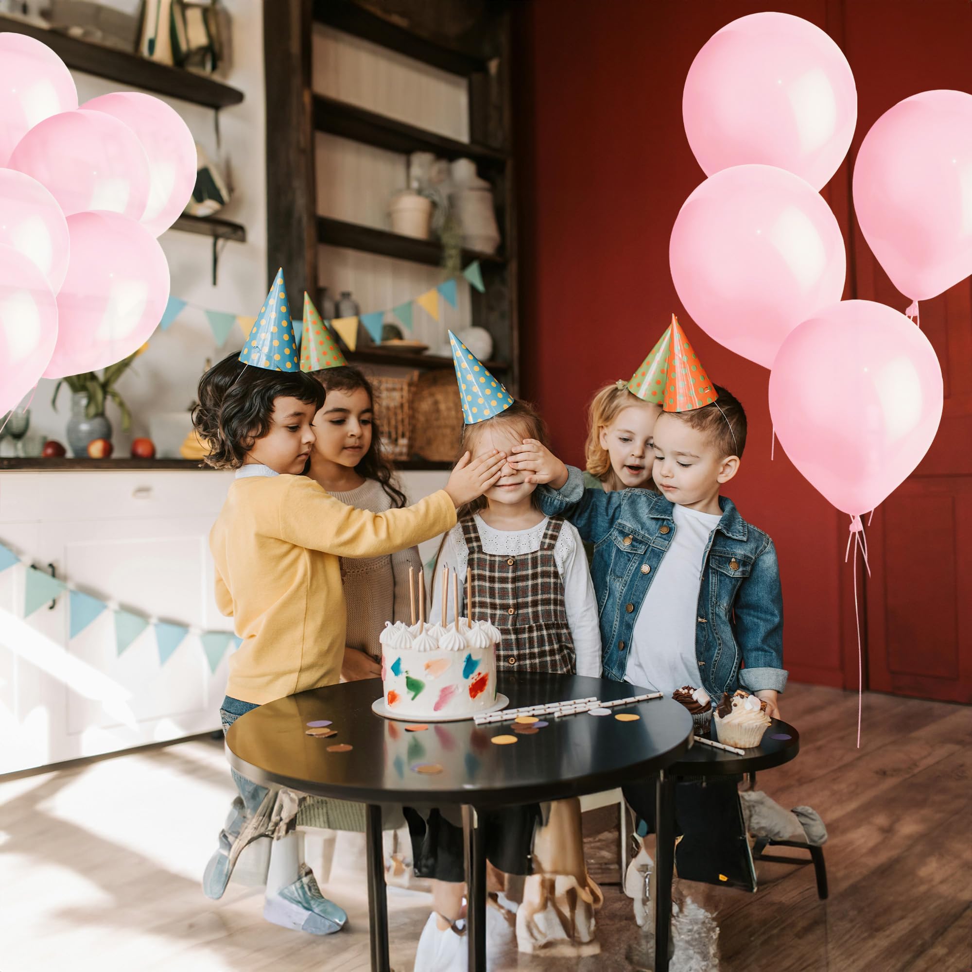 SHATCHI Metallic Light Pink Balloons - 10 Pack | 12 Inch Large | Thick Latex 7
