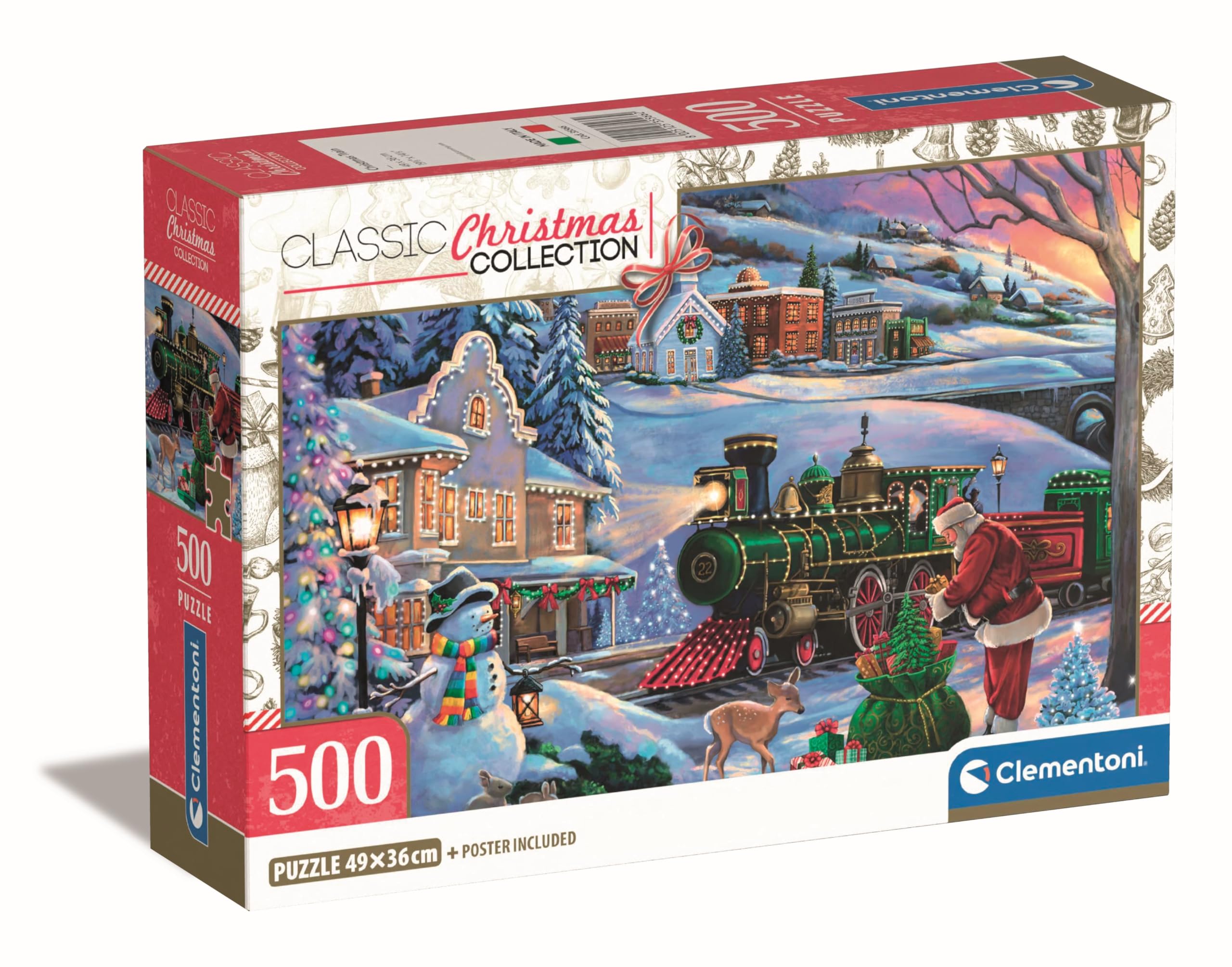 Clementoni Jigsaw Puzzle Cube Christmas Train 500 Pieces - Adult Puzzle