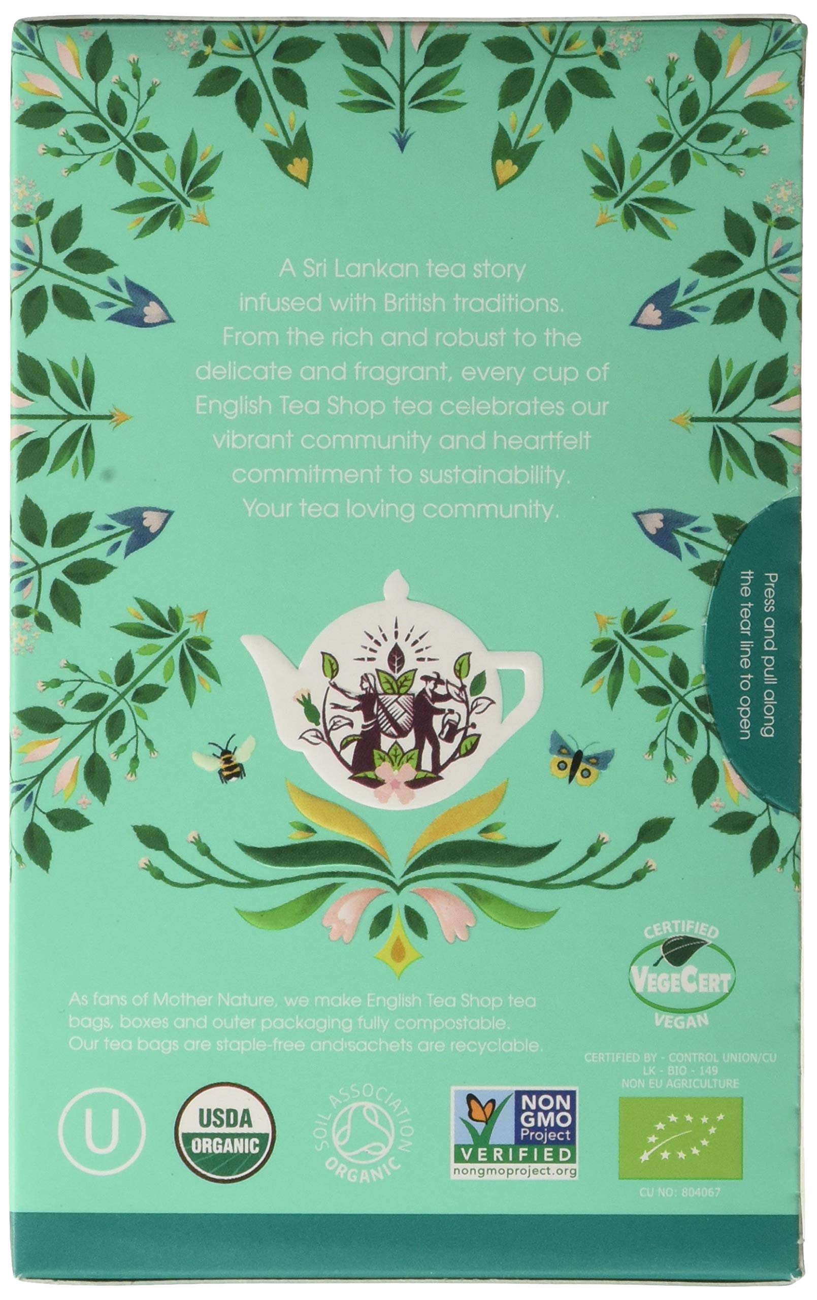 English Tea Shop Perfect Peppermint Herbal Tea - 20 Count, Caffeine-Free, 30g 2