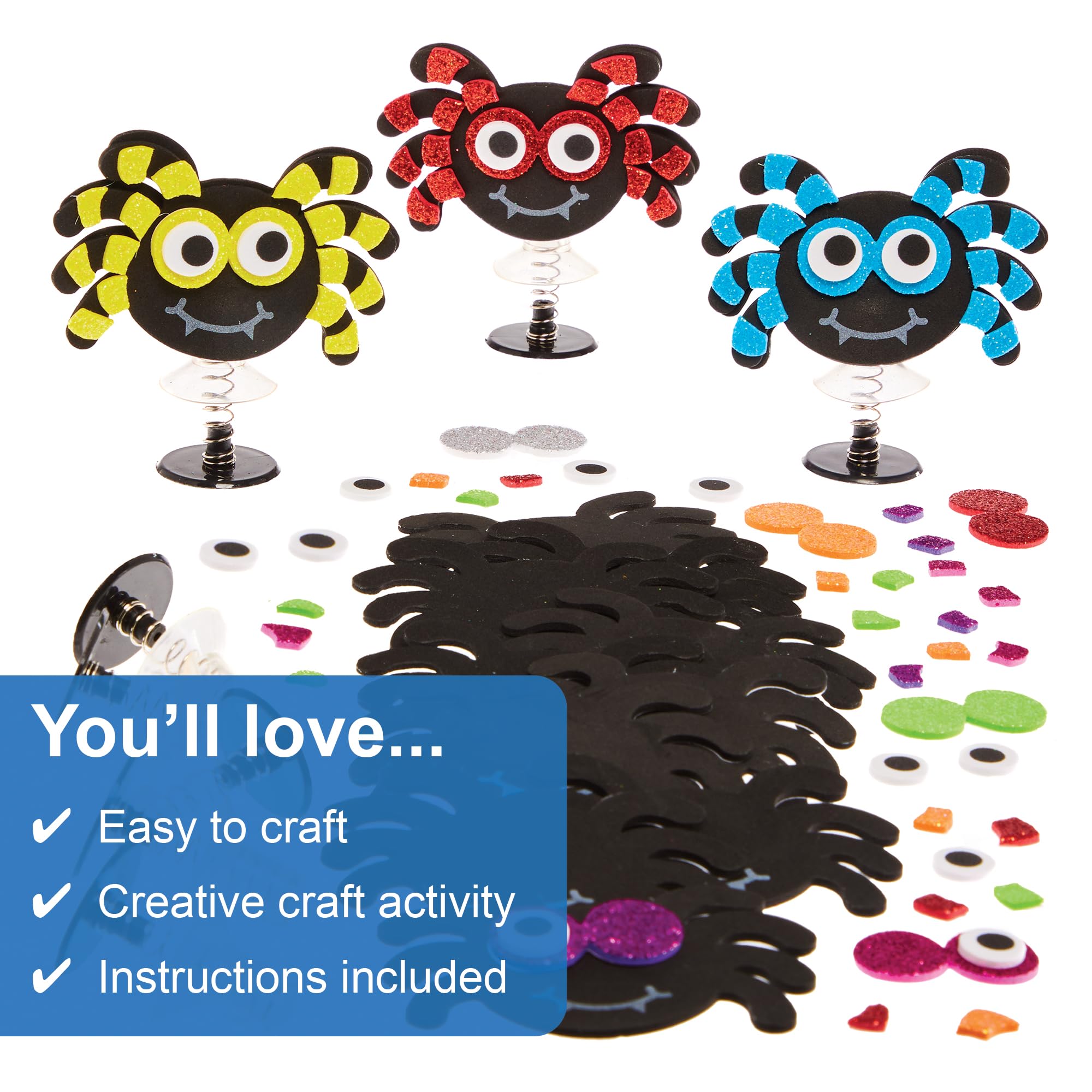 Baker Ross FX197 Spider Jump Up Craft Kit - Pack of 8 Foam Pop-Up Toys 7